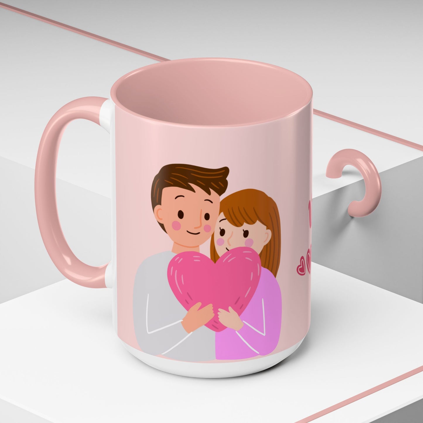 Couple, Happy Valentine's Day - Accent Coffee Mug (11, 15oz) - 11130