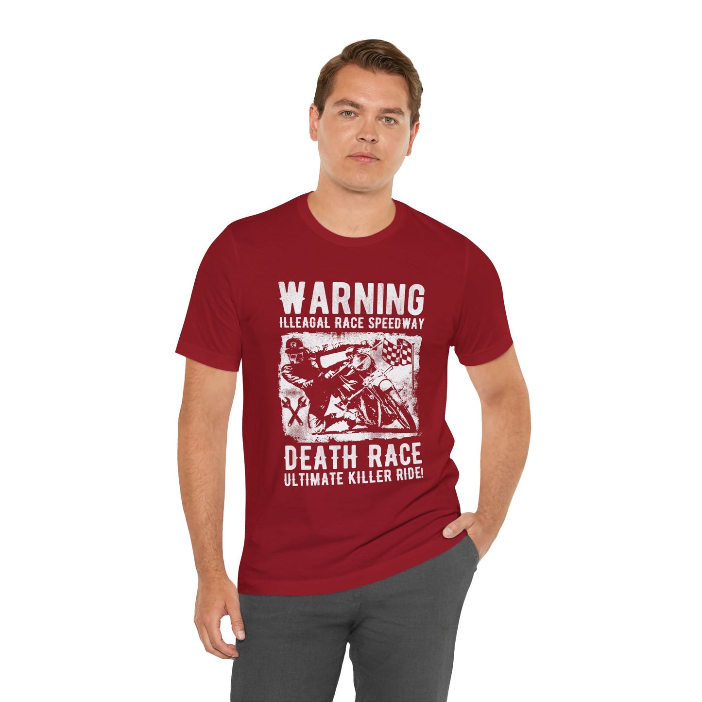 Warning: Illegal Race Speedway- Unisex Jersey Short Sleeve Tee - 13406