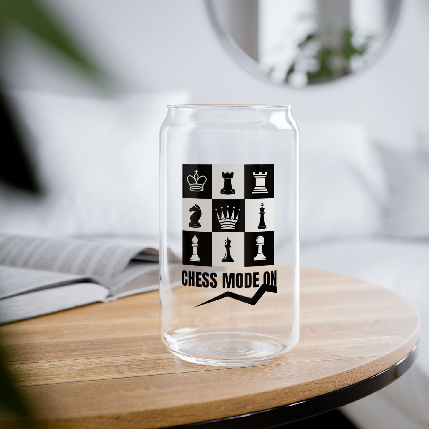 Chess Mode On - Sipper Glass, 16oz - 10788