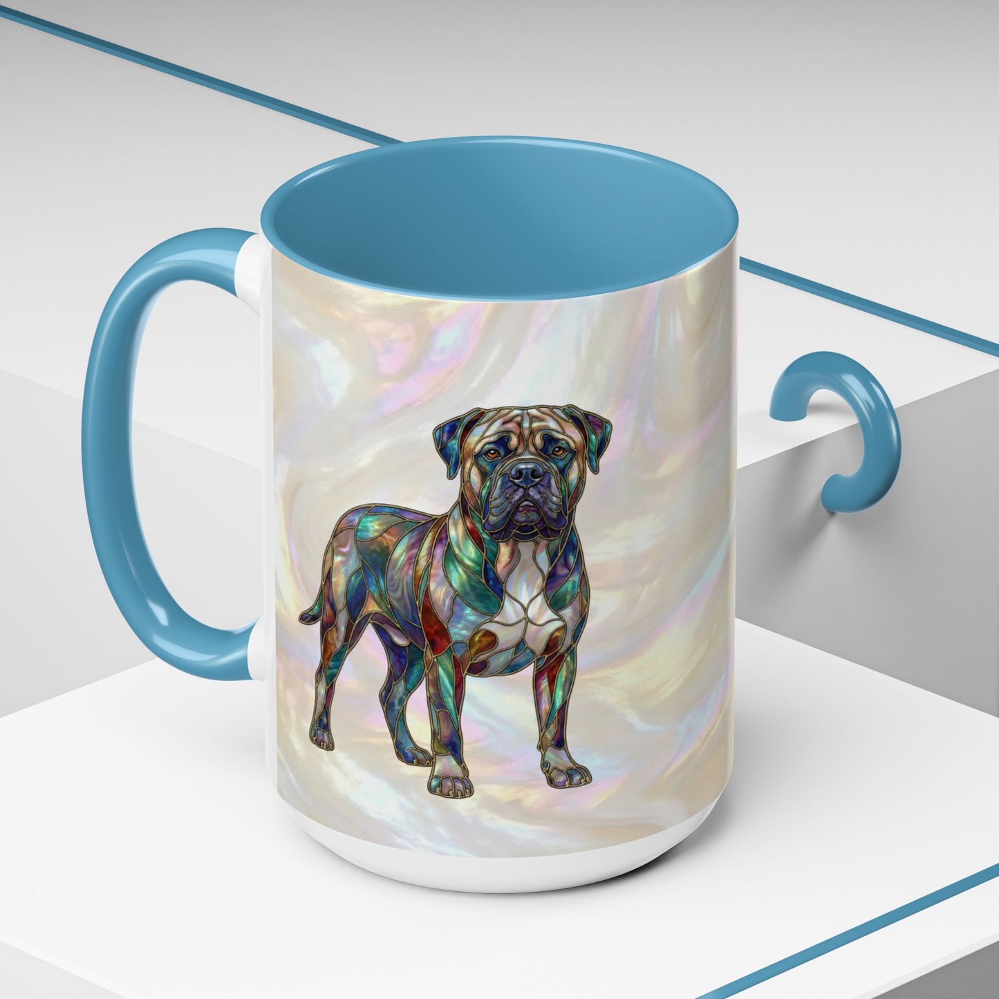 Bull Mastiff Accent Coffee Mug -Stained Glass Style (11/15oz) 14622