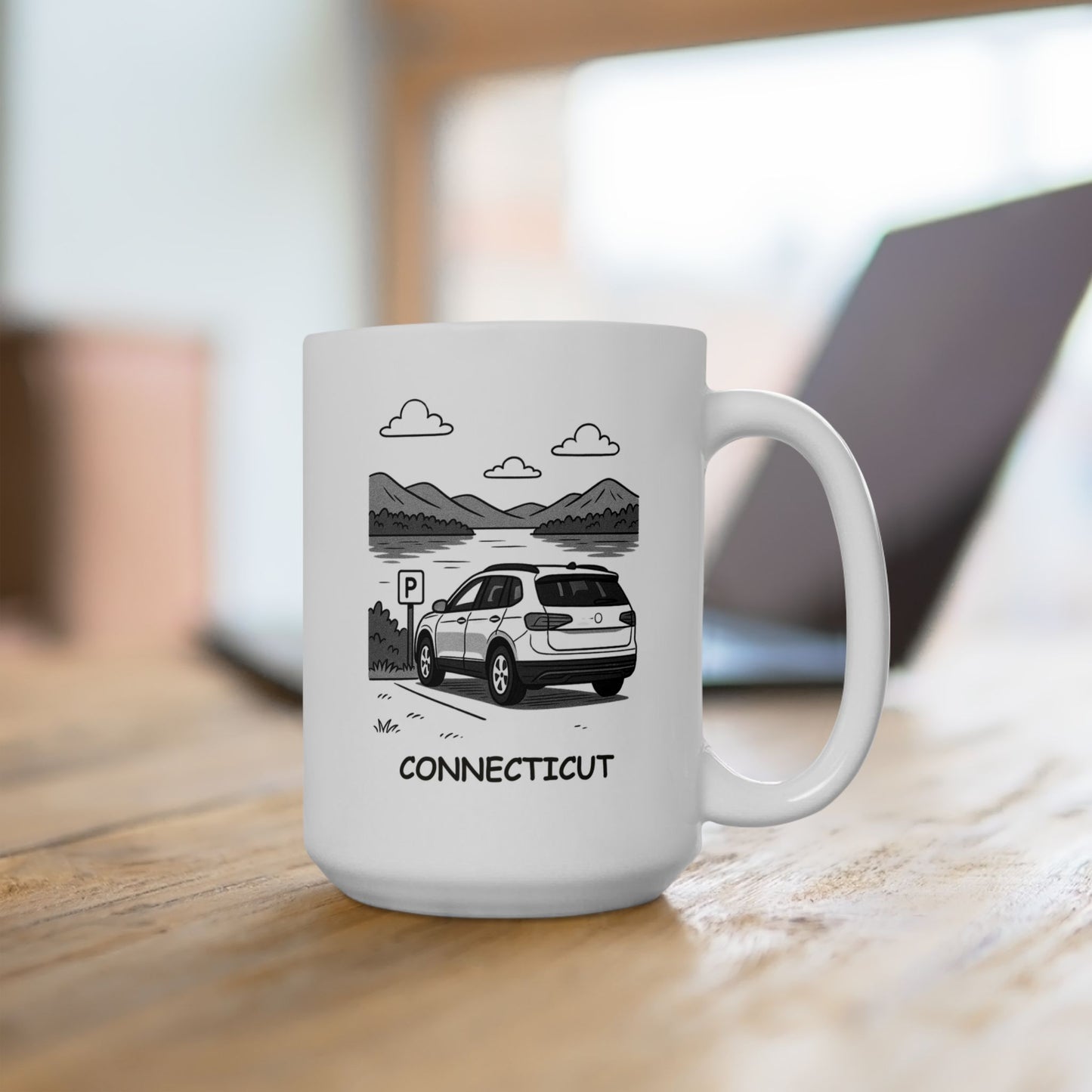 "In Connecticut, the best views are usually right after you finally find parking." Ceramic Mug - 13872