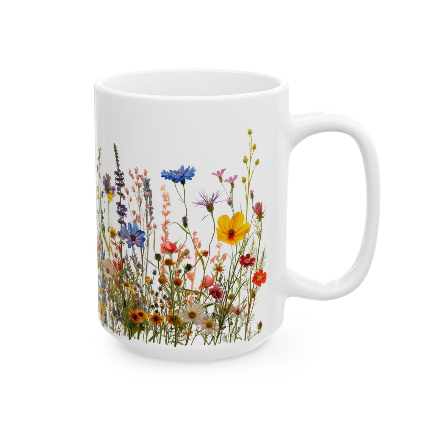 Field of Wildflowers, Customizable - Ceramic Mug, (11oz, 15oz) - 10478