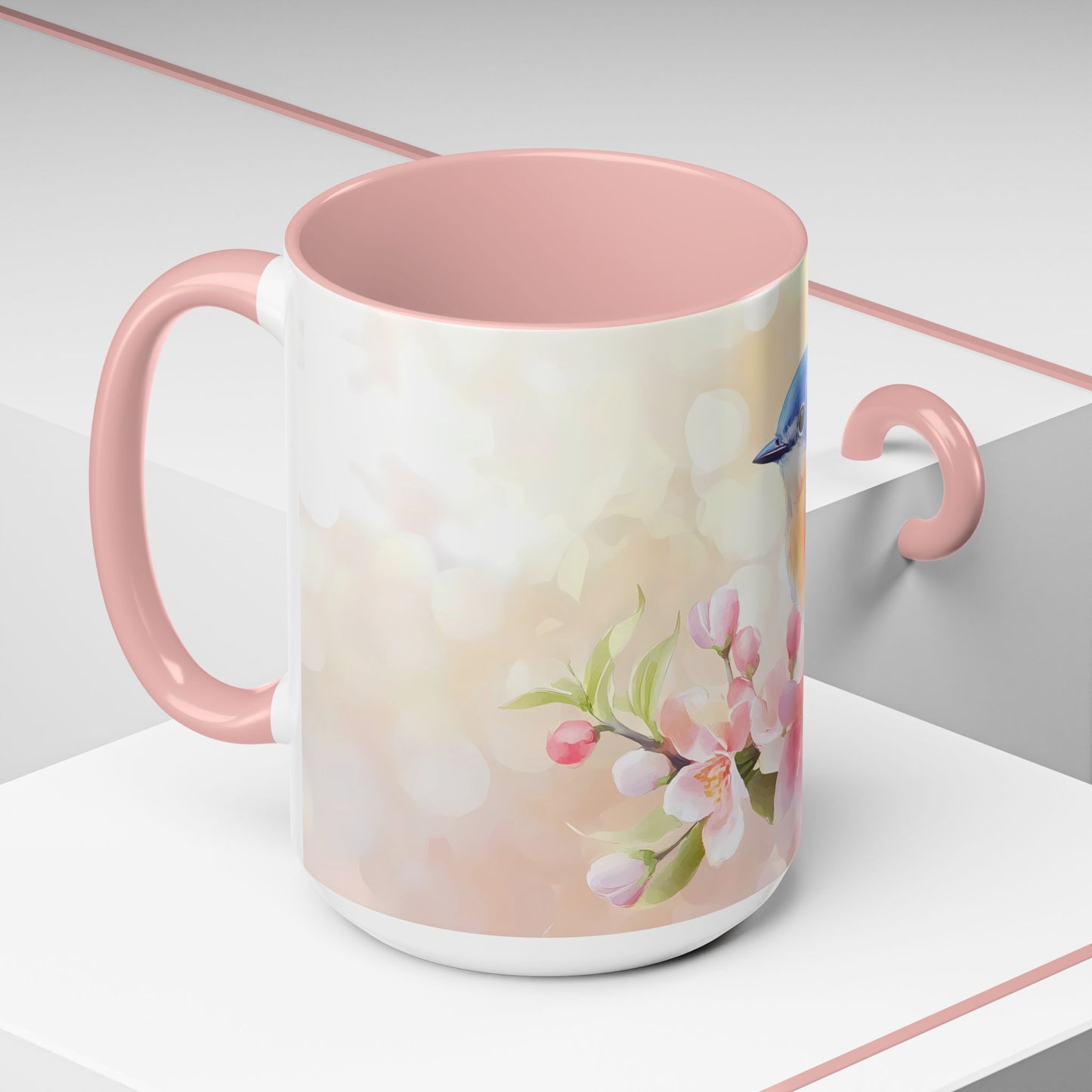 Bluebird Blooms Accent Coffee Mug - 11/15oz Floral Design - 11884