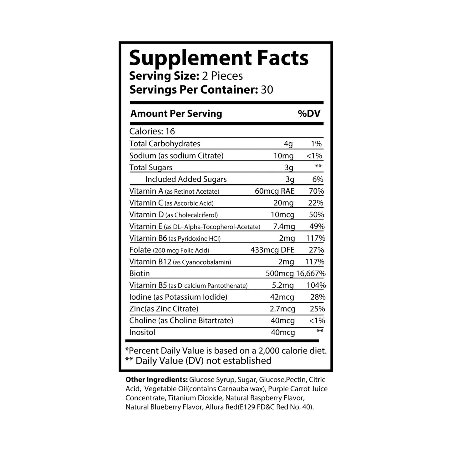 Hair Vitamin Gummies (60 Gummies) - 11613