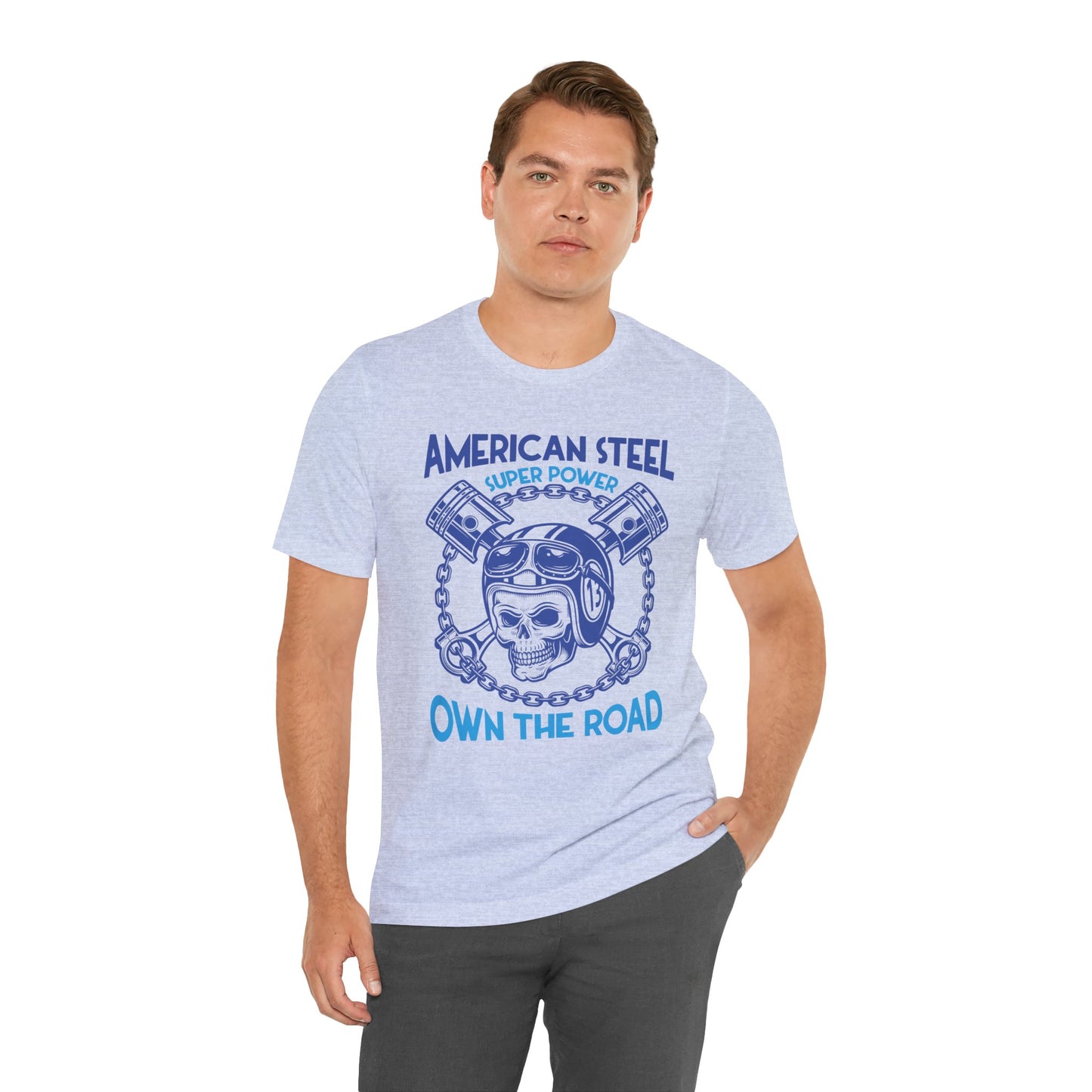 American Steel, Super Power On The Road - Unisex Jersey Short Sleeve Tee - 13557