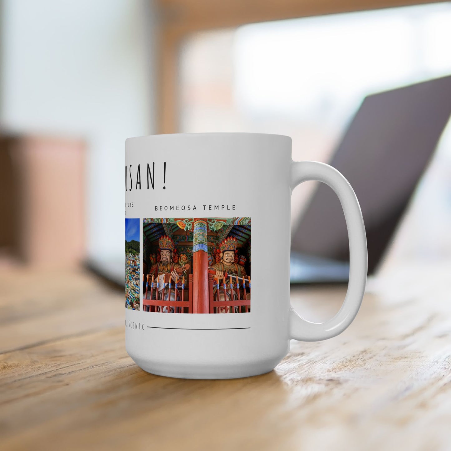 Hello, Busan! Scenic Ceramic Mug - Coastal & Modern Travel Souvenir - Perfect Gift for Travelers & Coffee Lovers - 12240