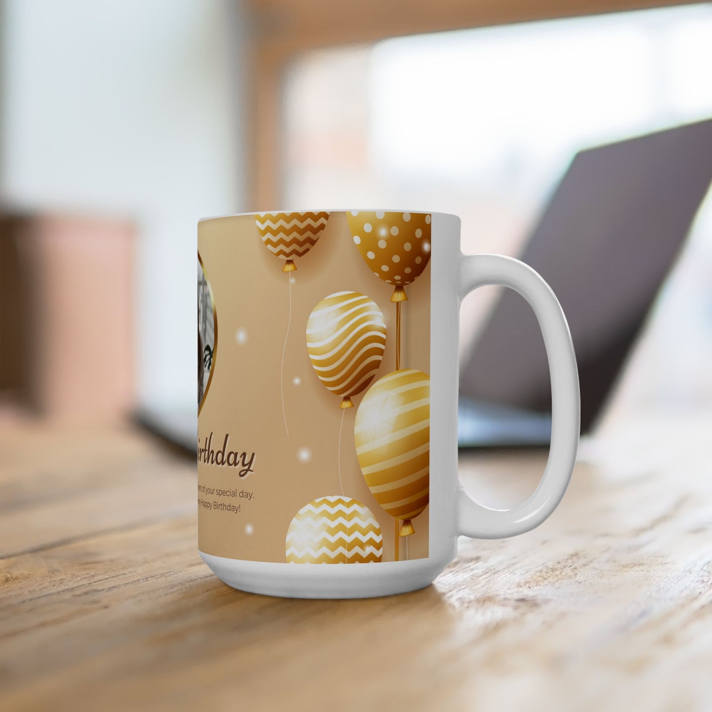 Happy Birthday Ceramic Mug, Customized Birthday Gift, Celebration Mug, Unique Birthday Present, Festive Coffee Cup - 13981