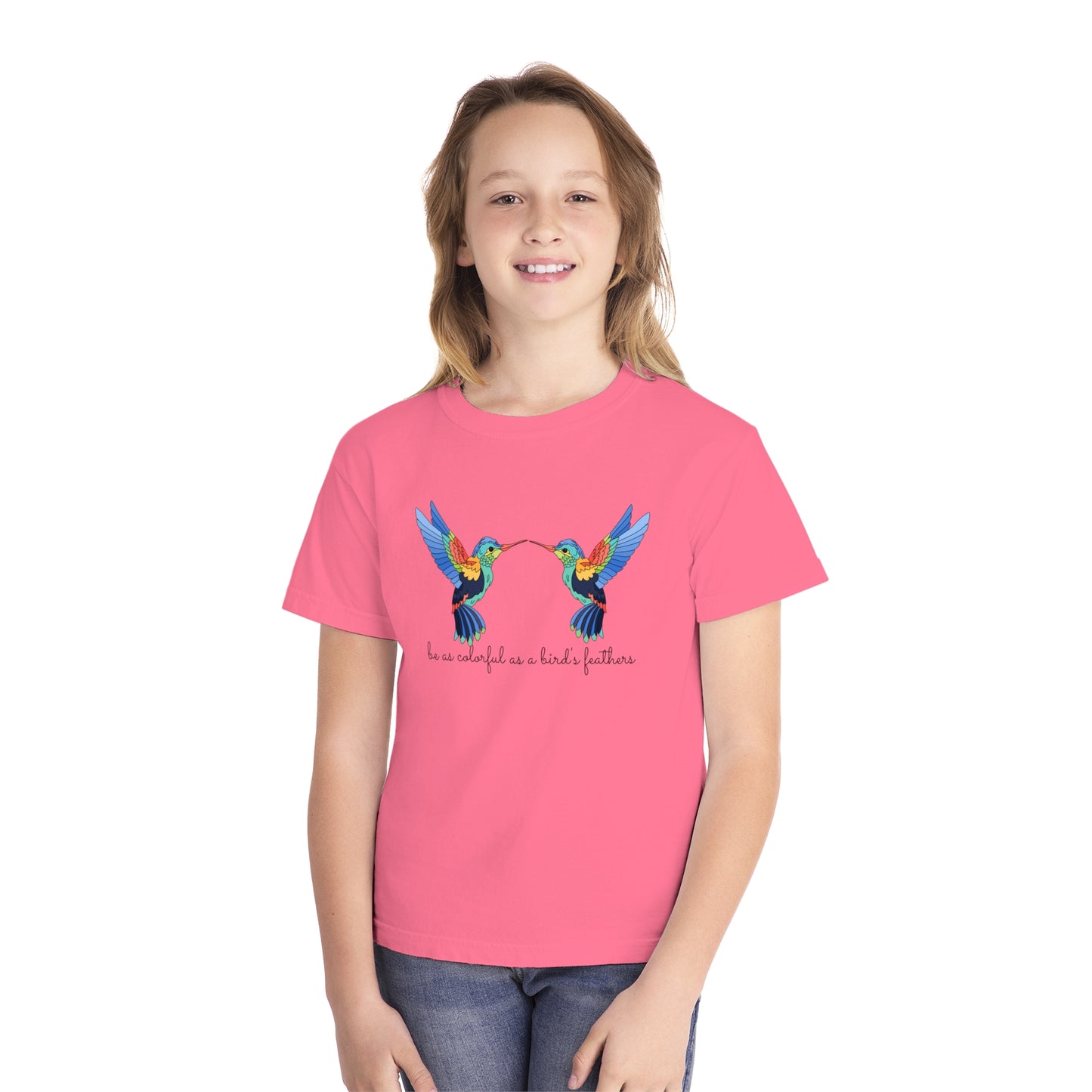 Be As Colorful As A Bird's Feathers - Youth Midweight Tee - 10129