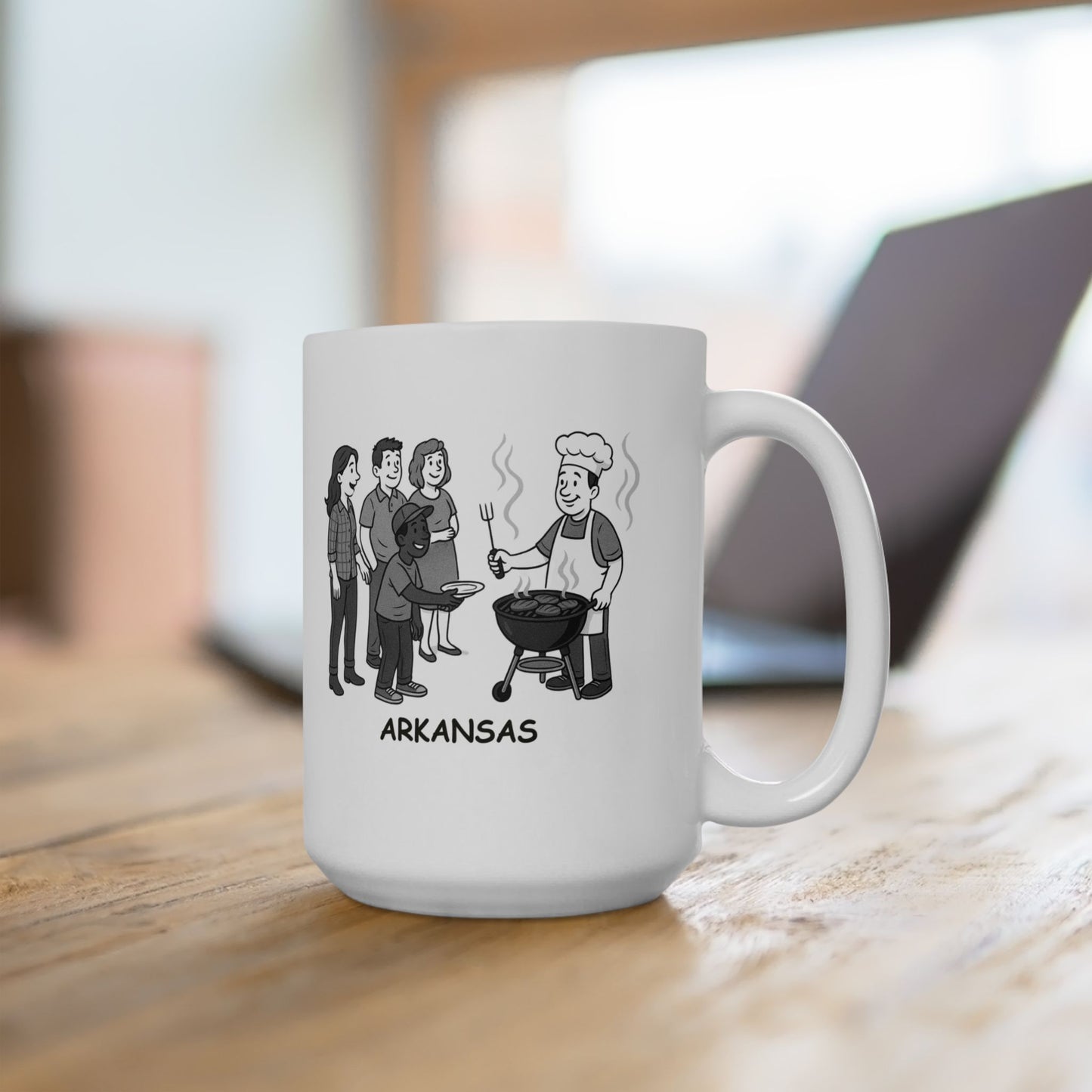 "Arkansas: Where everyone’s a friend and the BBQ is always worth the wait." Ceramic Mug - 13278