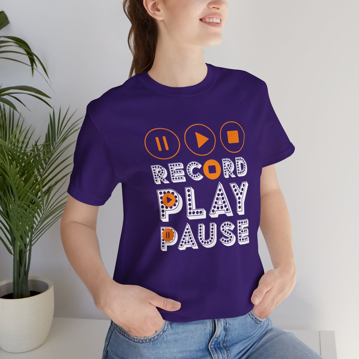Record Play Pause - Unisex Jersey Short Sleeve Tee - 11647