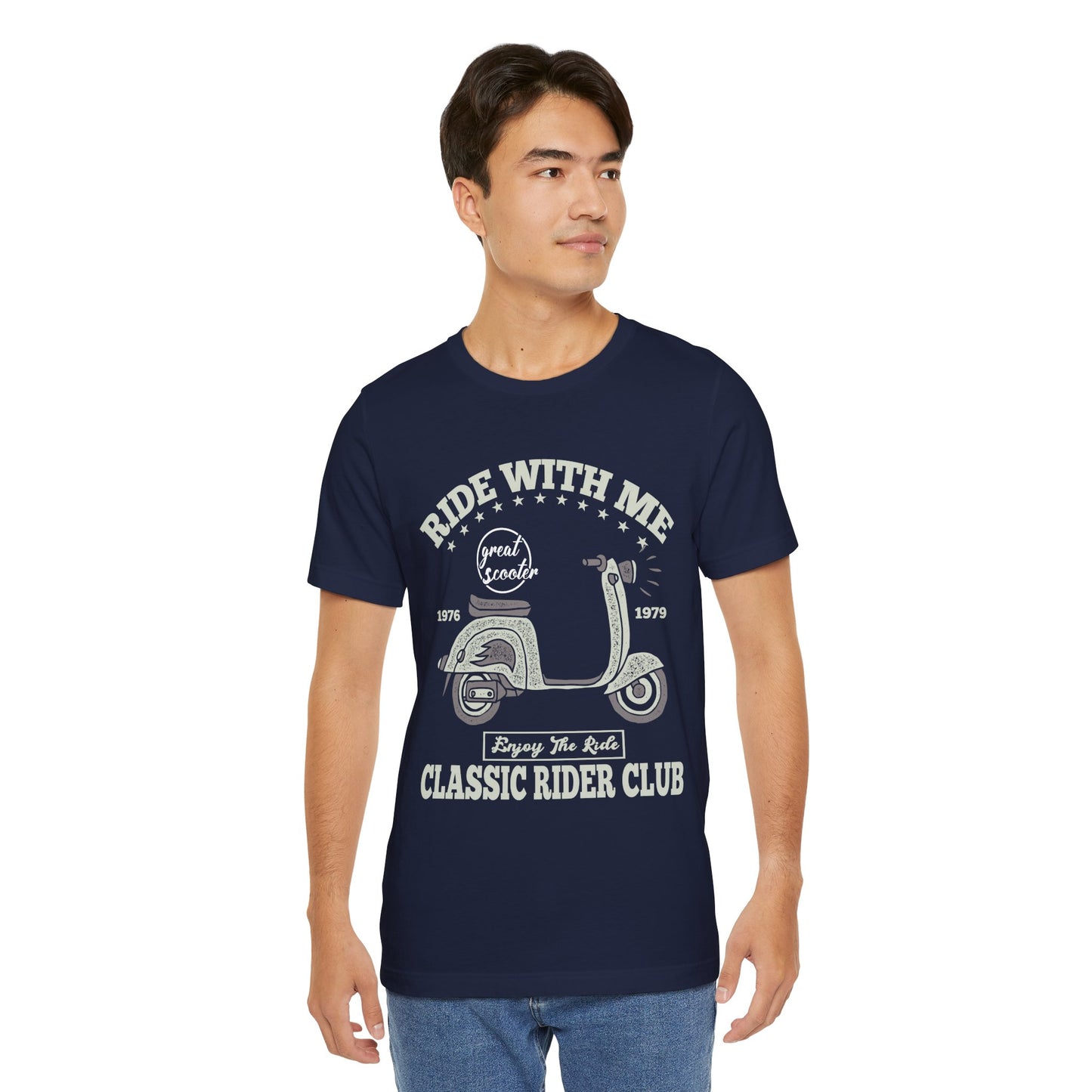 Ride With Mt, Great Scooter - Unisex Jersey Short Sleeve Tee - 13215