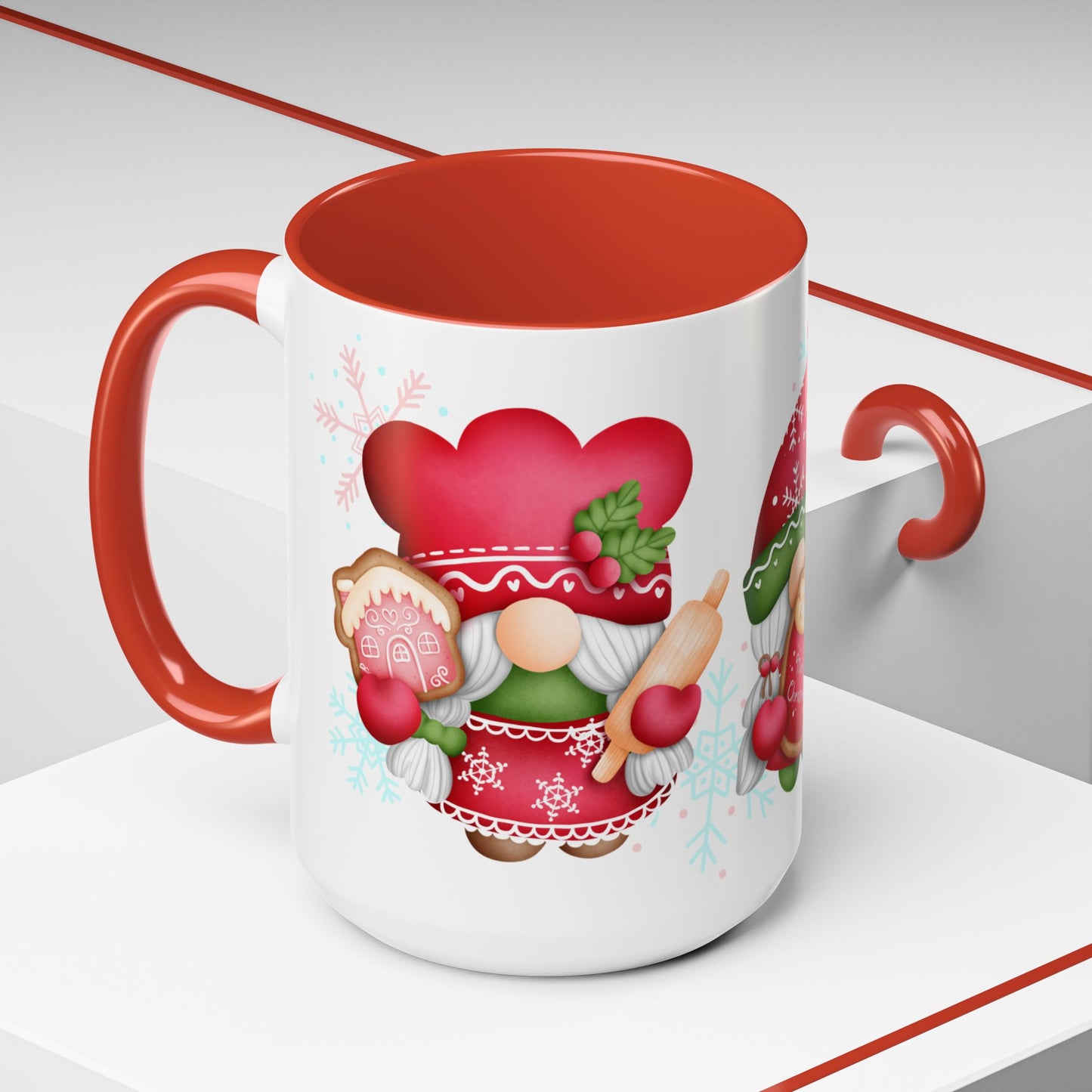 Gnomes, Merry Christmas - Accent Coffee Mug (11, 15oz) - 11121