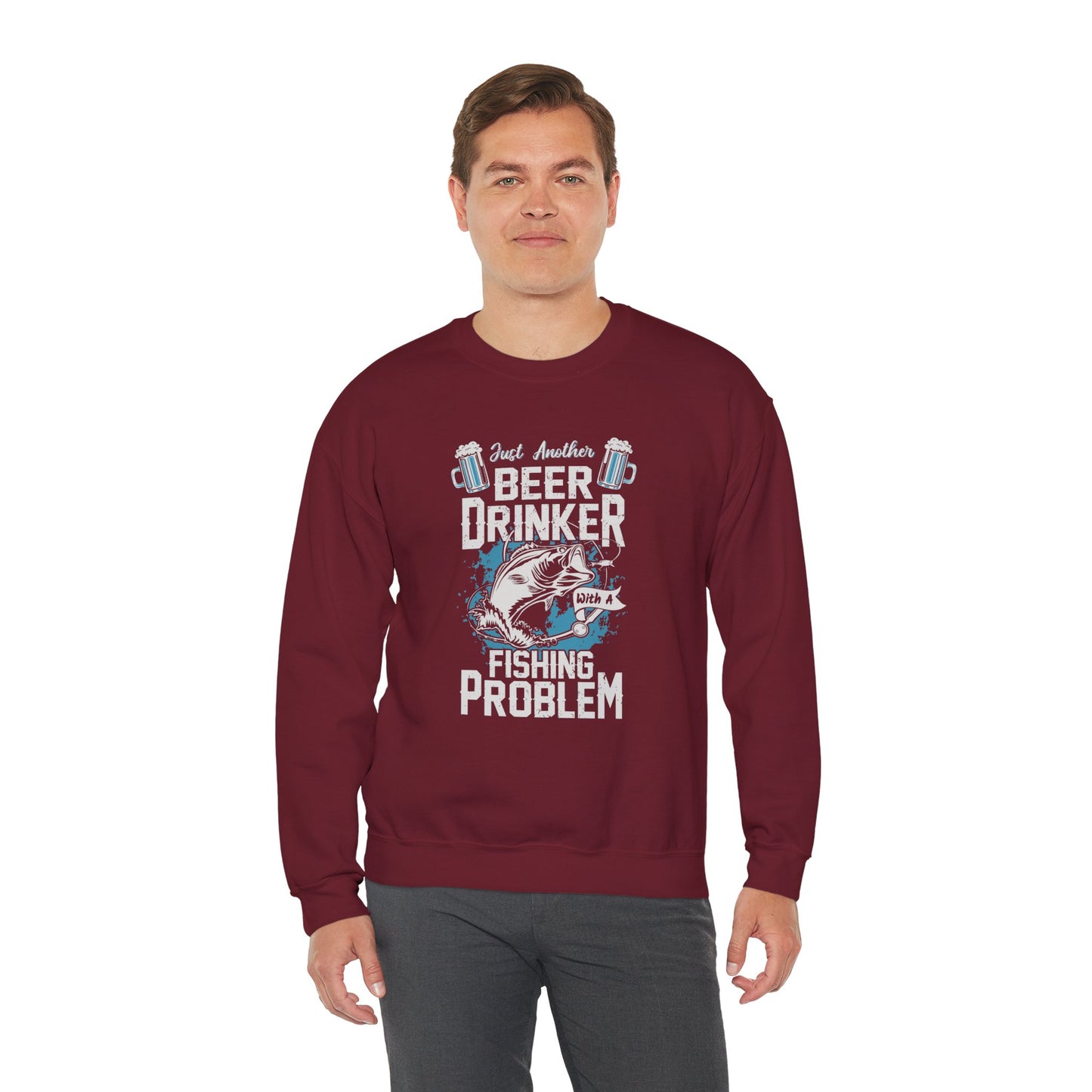 Just Another Beer Drinker With A Fishing Problem - Unisex Heavy Blend™ Crewneck Sweatshirt - 12333