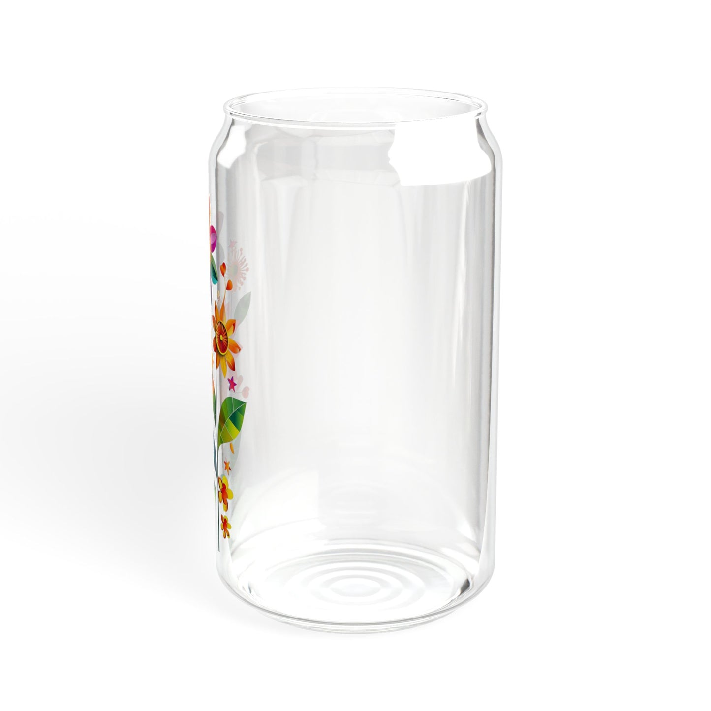 Bright Flowers, Customizable - Sipper Glass, 16oz - 10791