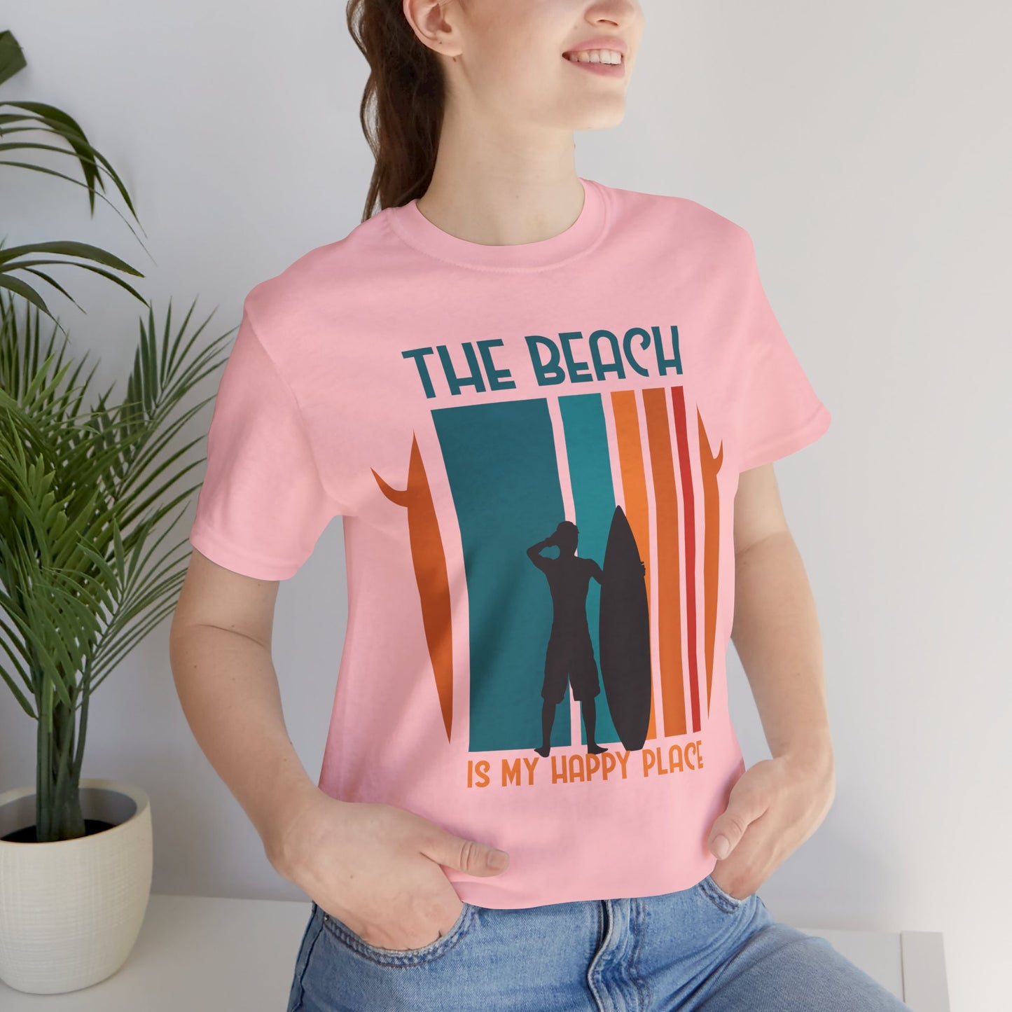 The Beach Is My Happy Place - Unisex Jersey Short Sleeve Tee - 13131