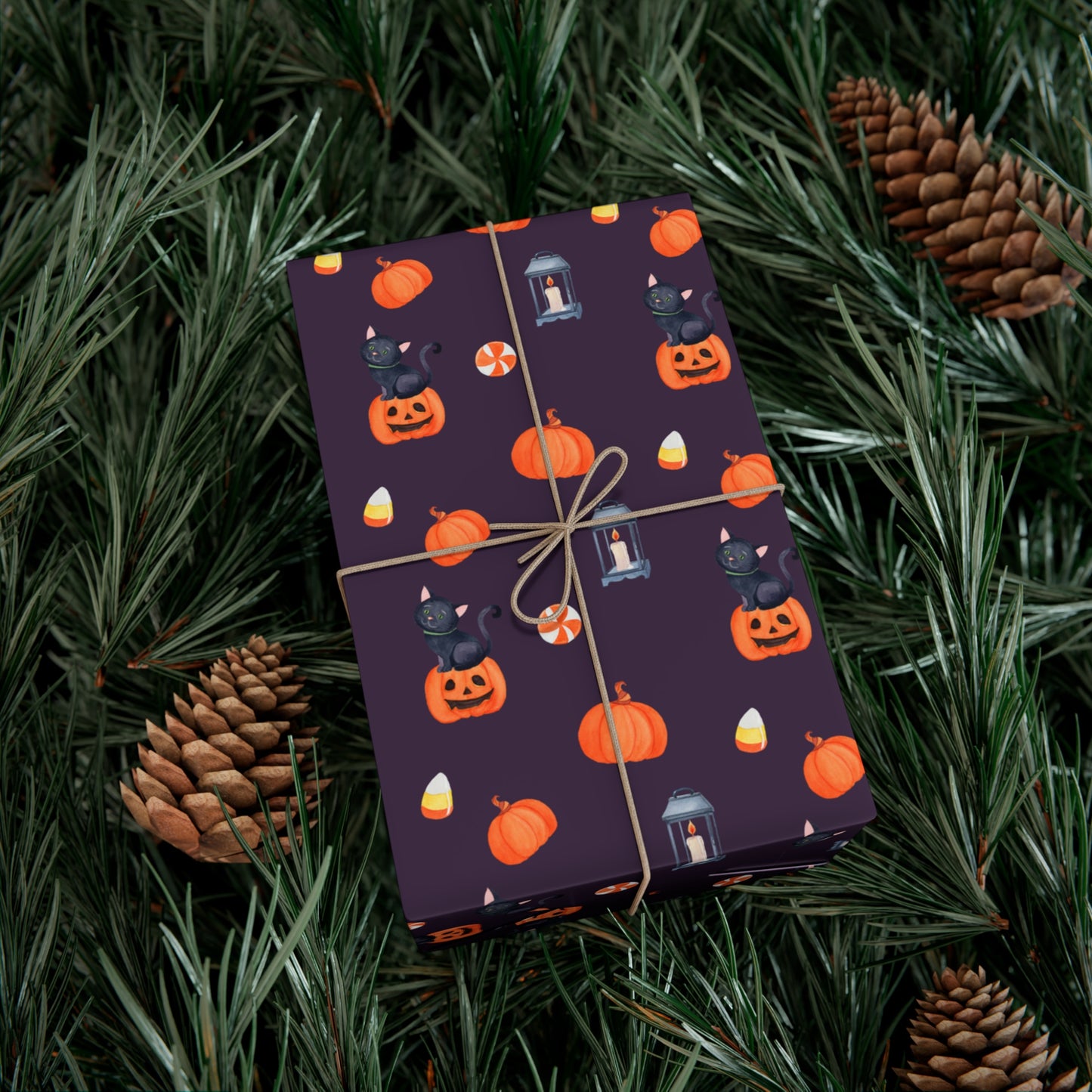 Pumpkin With A Black Cat - Gift Wrap Papers - 13988