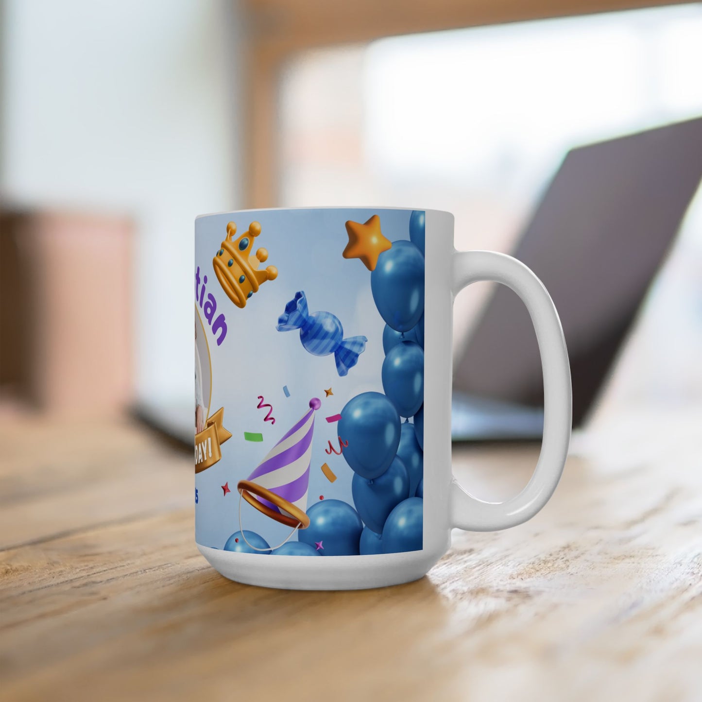 Personalized Birthday Mug, 1st Birthday Gift, Custom Mug, Ceramic Coffee Cup, Celebration Decor, Kids Birthday Gift - 13973