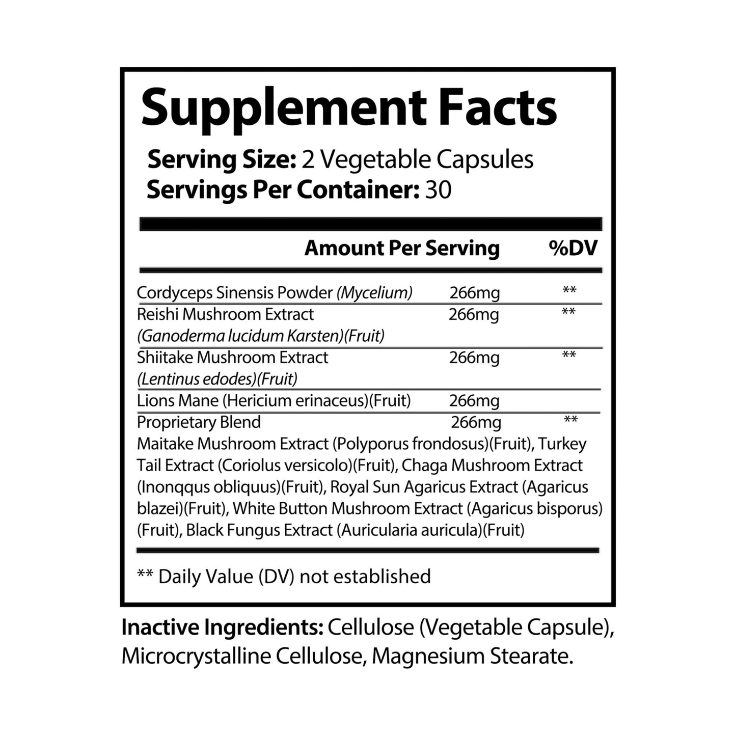 Mushroom Blend Supplement (60 Capsules) - 11992
