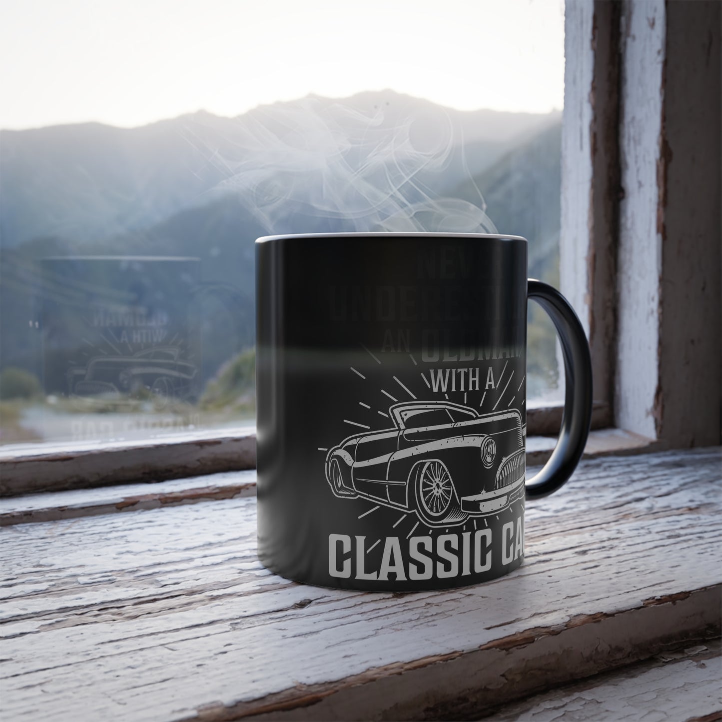 Never Underestimate An Old Man With A Classic Car - Color Morphing Mug, 11oz - 12959