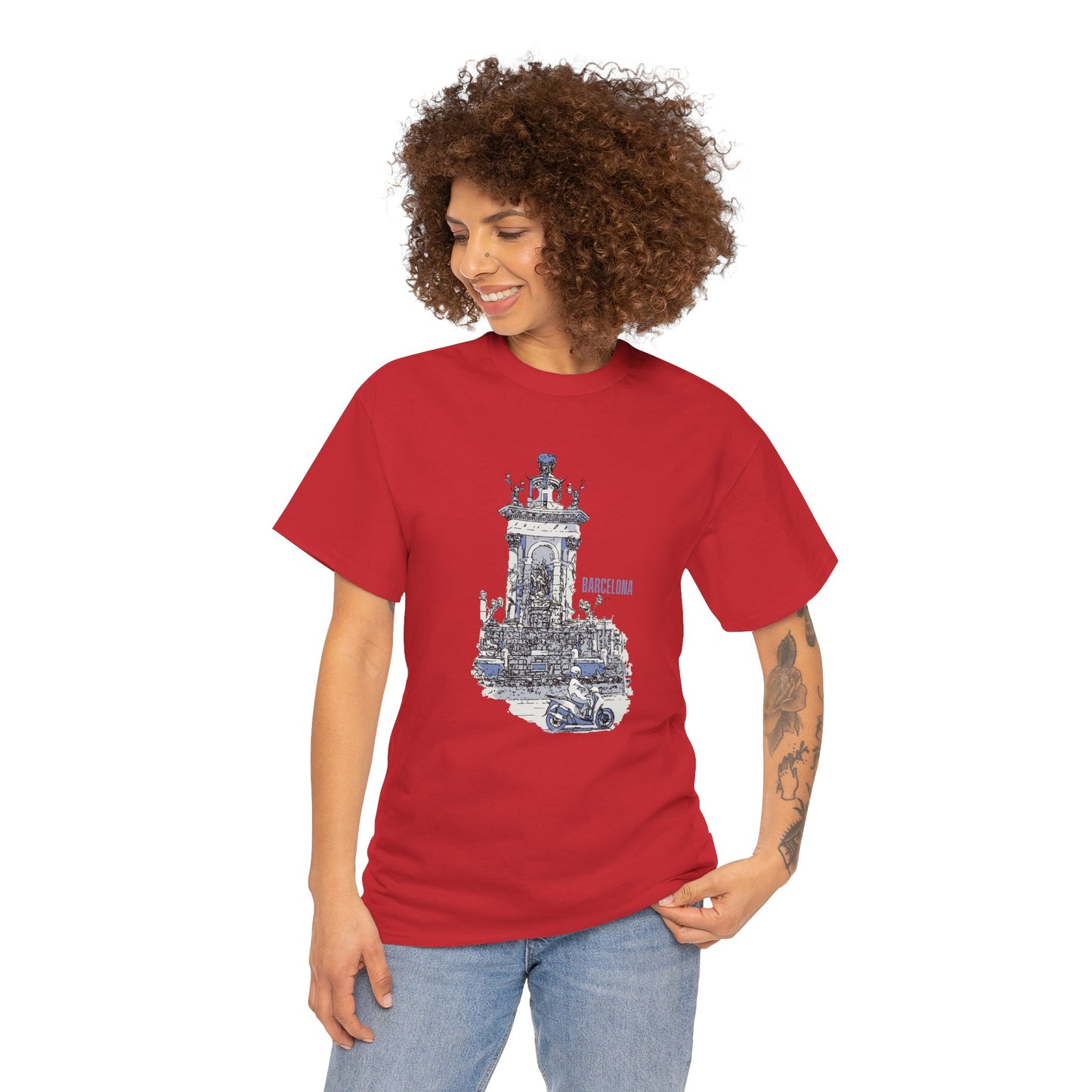 Barcelona Graphic Unisex Heavy Cotton Tee - Casual Travel Style - 12047