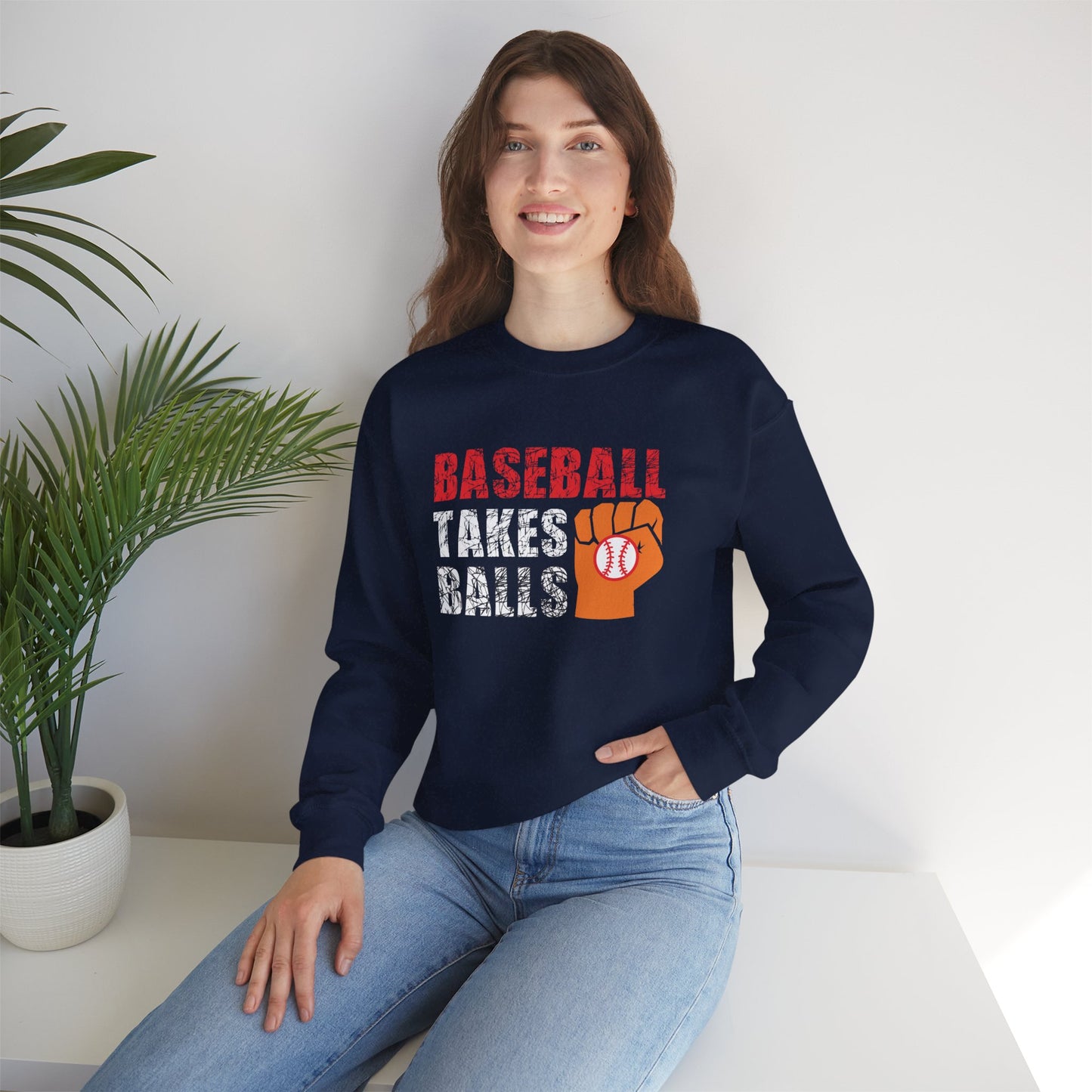 Baseball Takes Balls - Unisex Heavy Blend™ Crewneck Sweatshirt - 12324