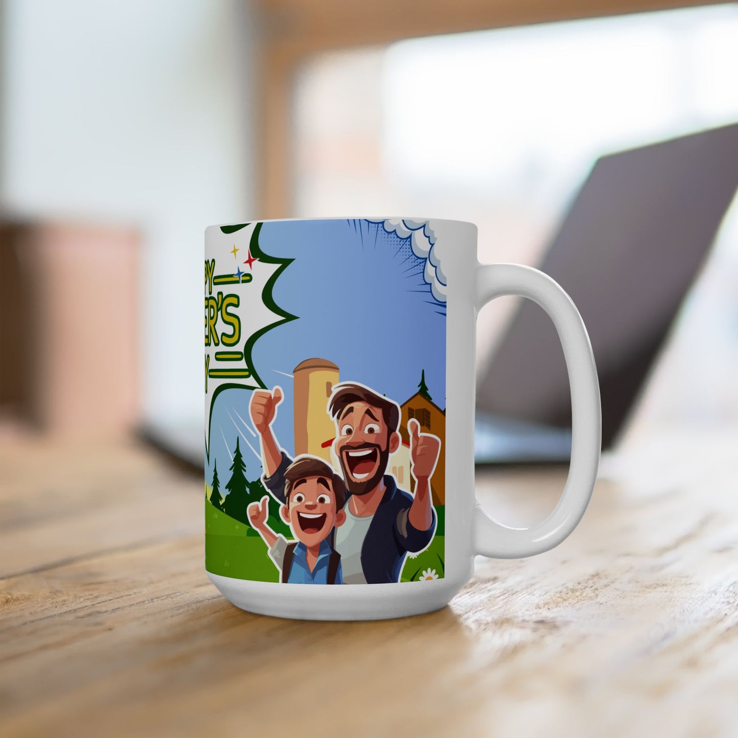Happy Father's Day Ceramic Mug | Gift for Dad | Custom Coffee Cup for Father - 14060