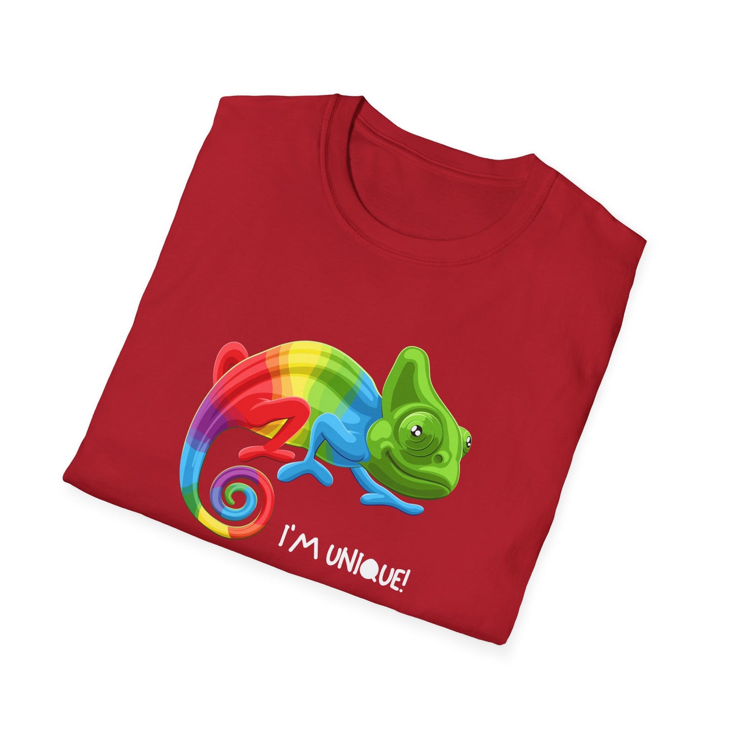 Unique Colorful Chameleon Unisex Softstyle T-Shirt - I'm Unique - 11823