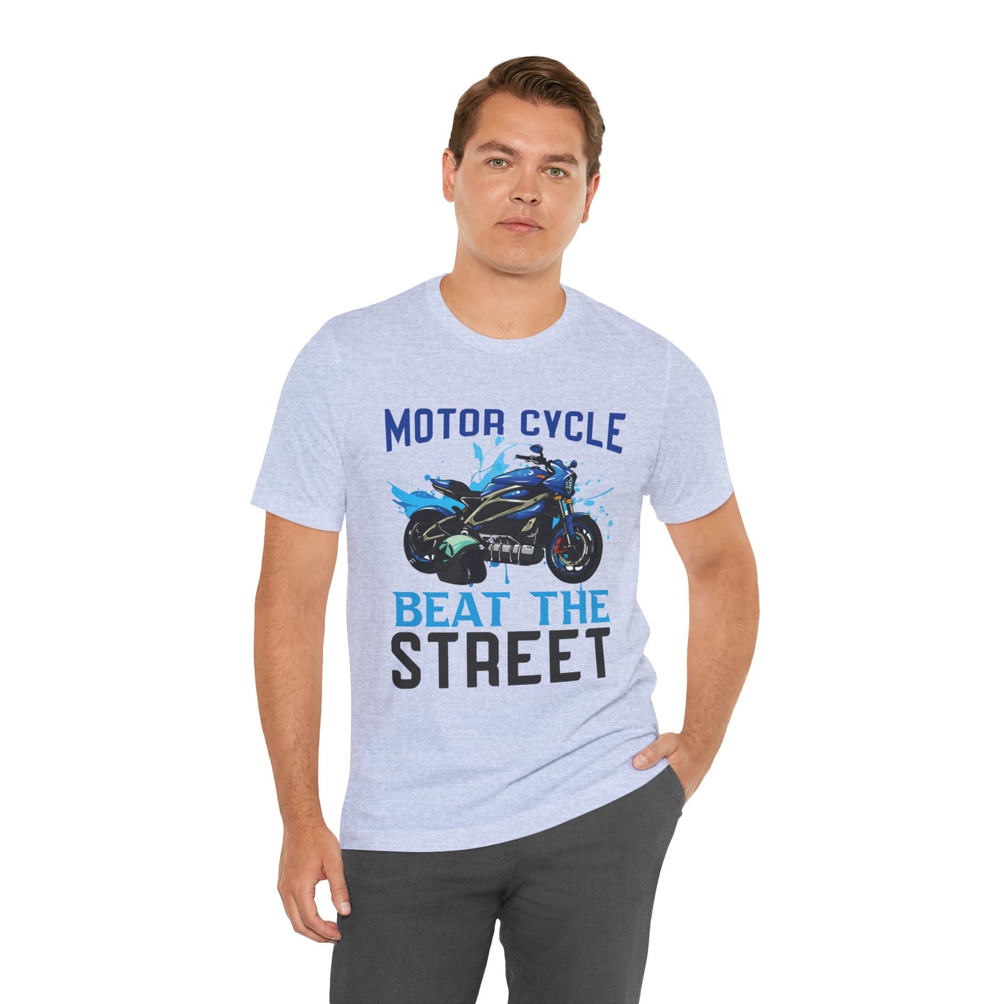 Motorcycle, Beat The Street - Unisex Jersey Short Sleeve Tee - 13596