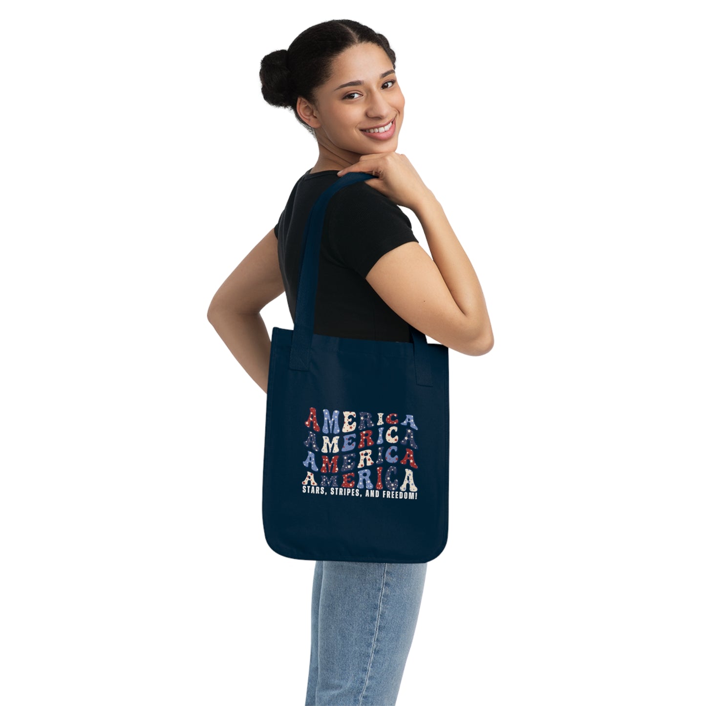 July 4th, America - Organic Canvas Tote Bag - 10626
