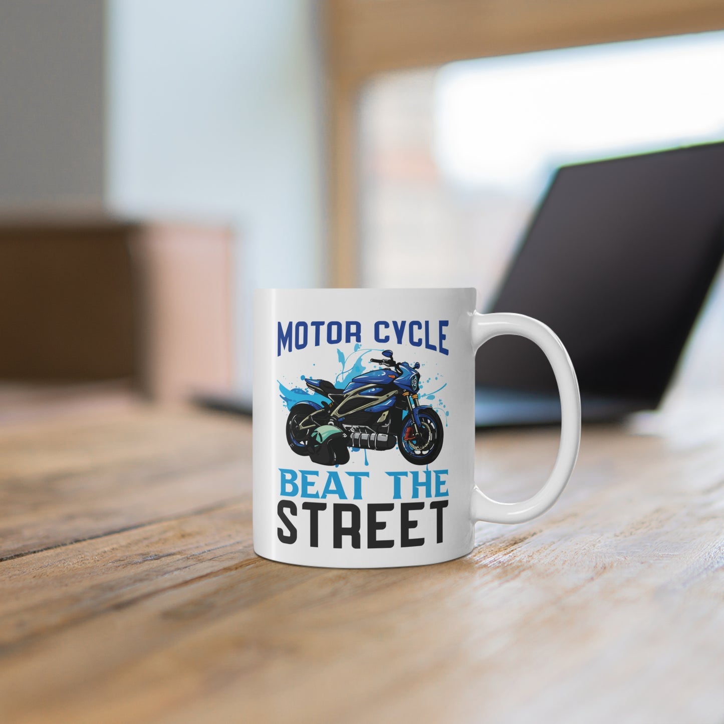 Motorcycle, Beat The Road - Mug 11oz - 13579