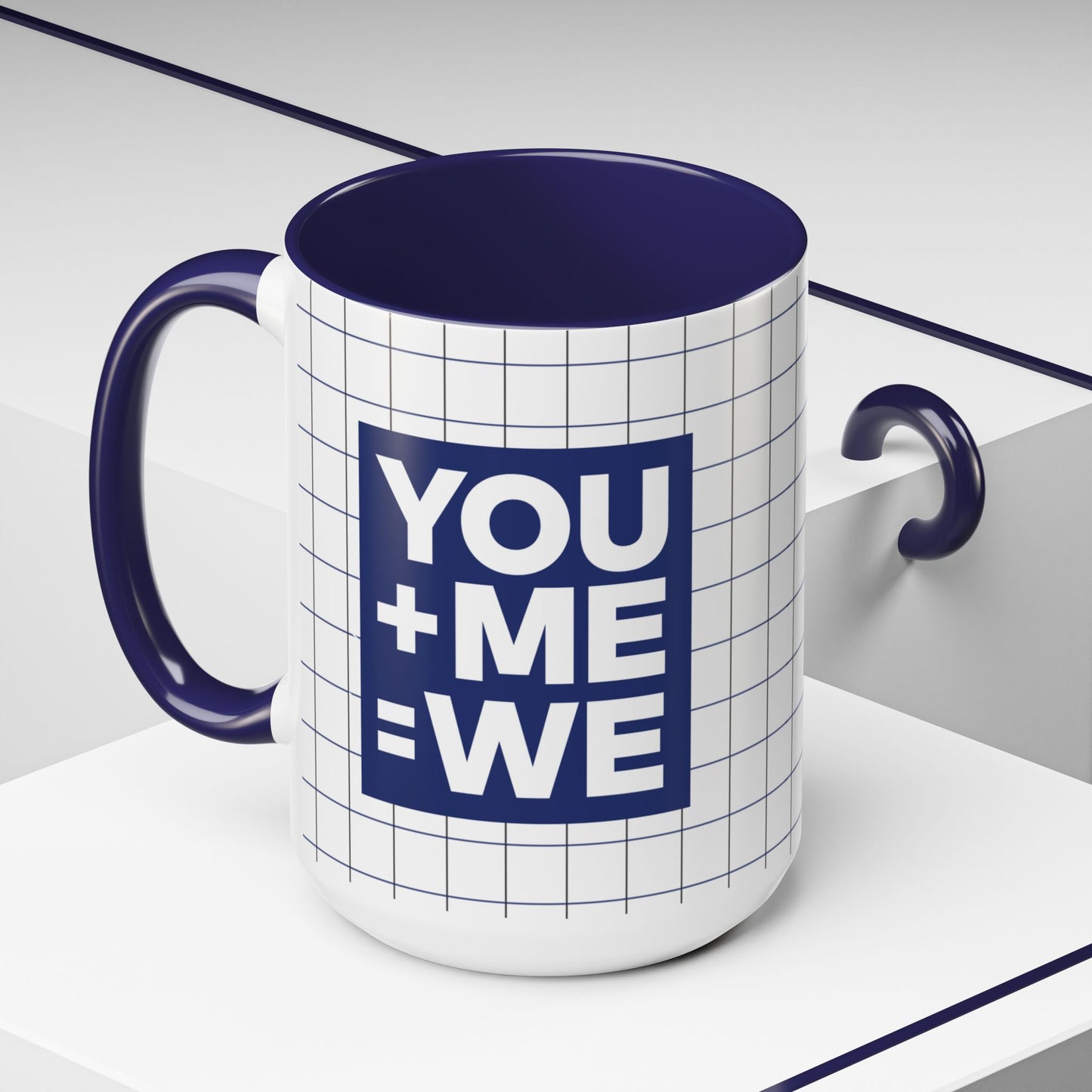 You+Me=We, I Love You, Couple's Photo Customizable - Accent Coffee Mug (11, 15oz) - 11077