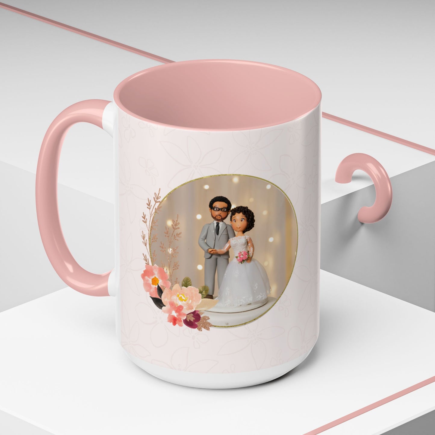 Hope To Be a Very Happy Couple, Names Customizable - Accent Coffee Mug (11, 15oz) - 11063