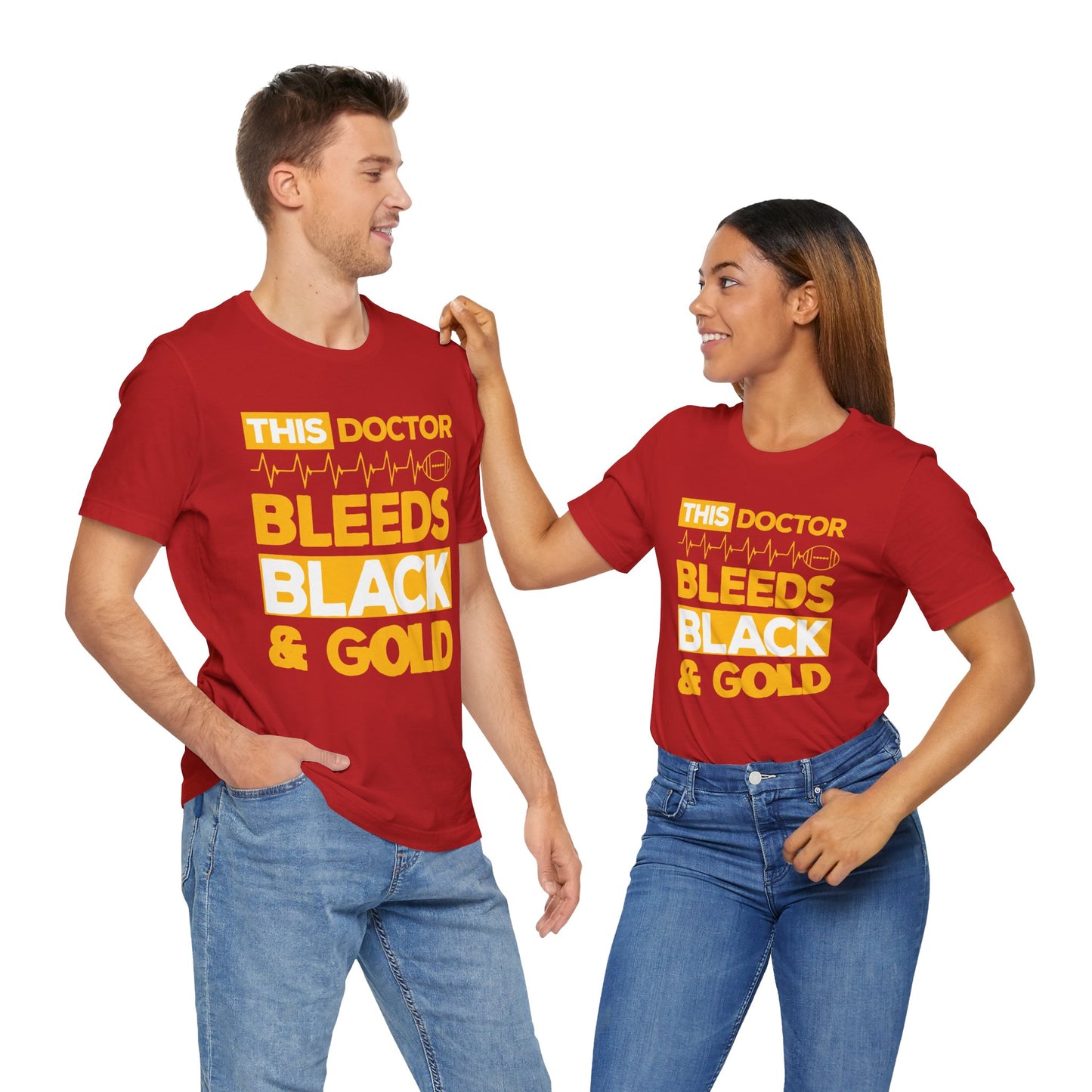 This Doctor Bleeds Black & Gold - Unisex Jersey Short Sleeve Tee - 13793