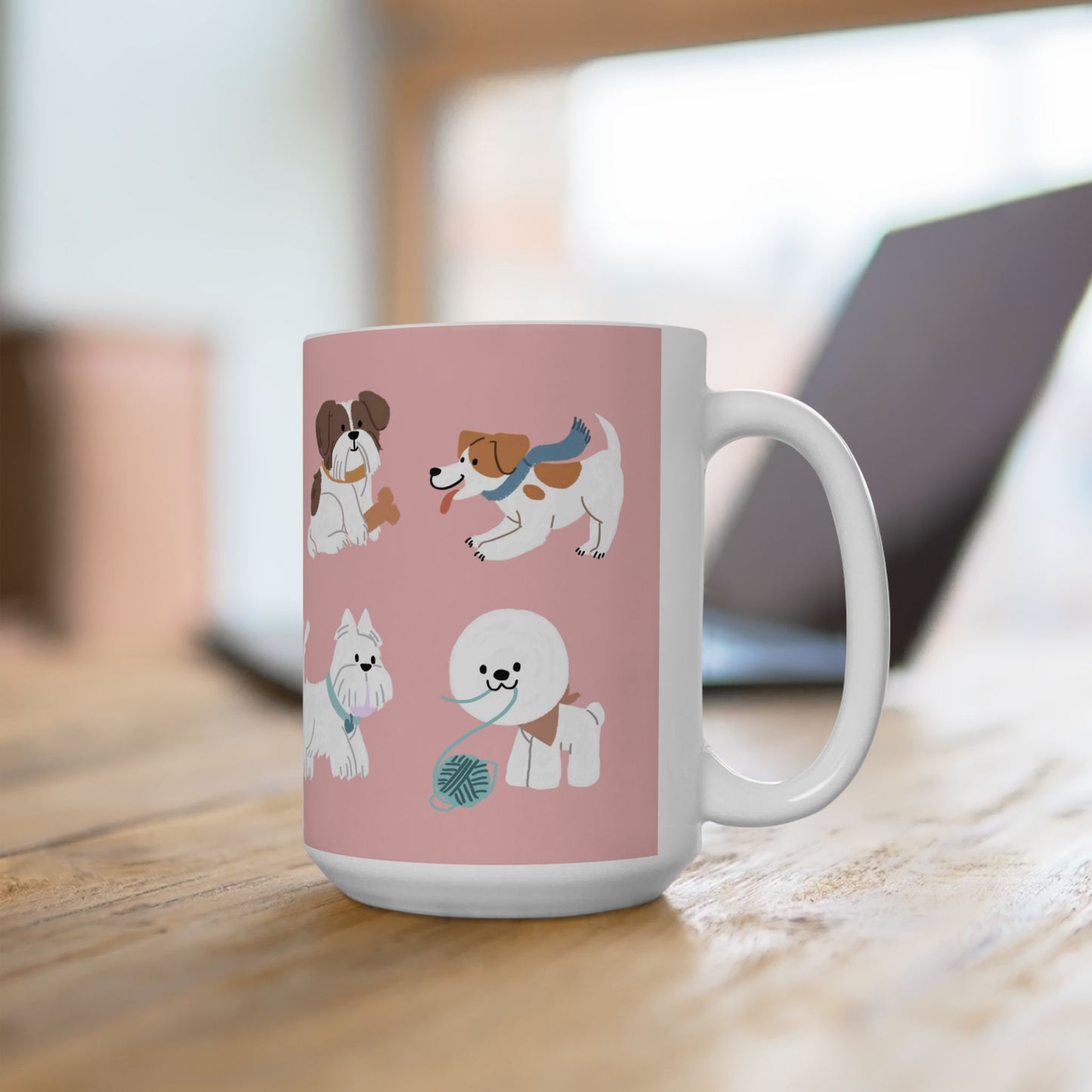 Cute Dog Lovers Ceramic Mug, Pet Owner Gift, Canine Lover Coffee Cup, Dog-Themed Drinkware, Animal Lover Present - 14165