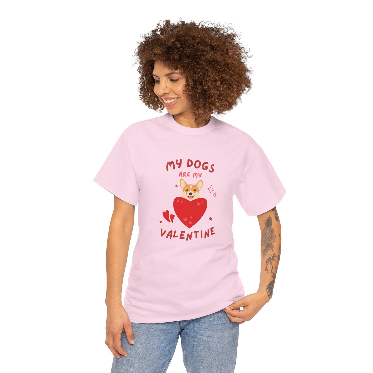 My Dogs Are My Valentine - Unisex Heavy Cotton Tee - 11563