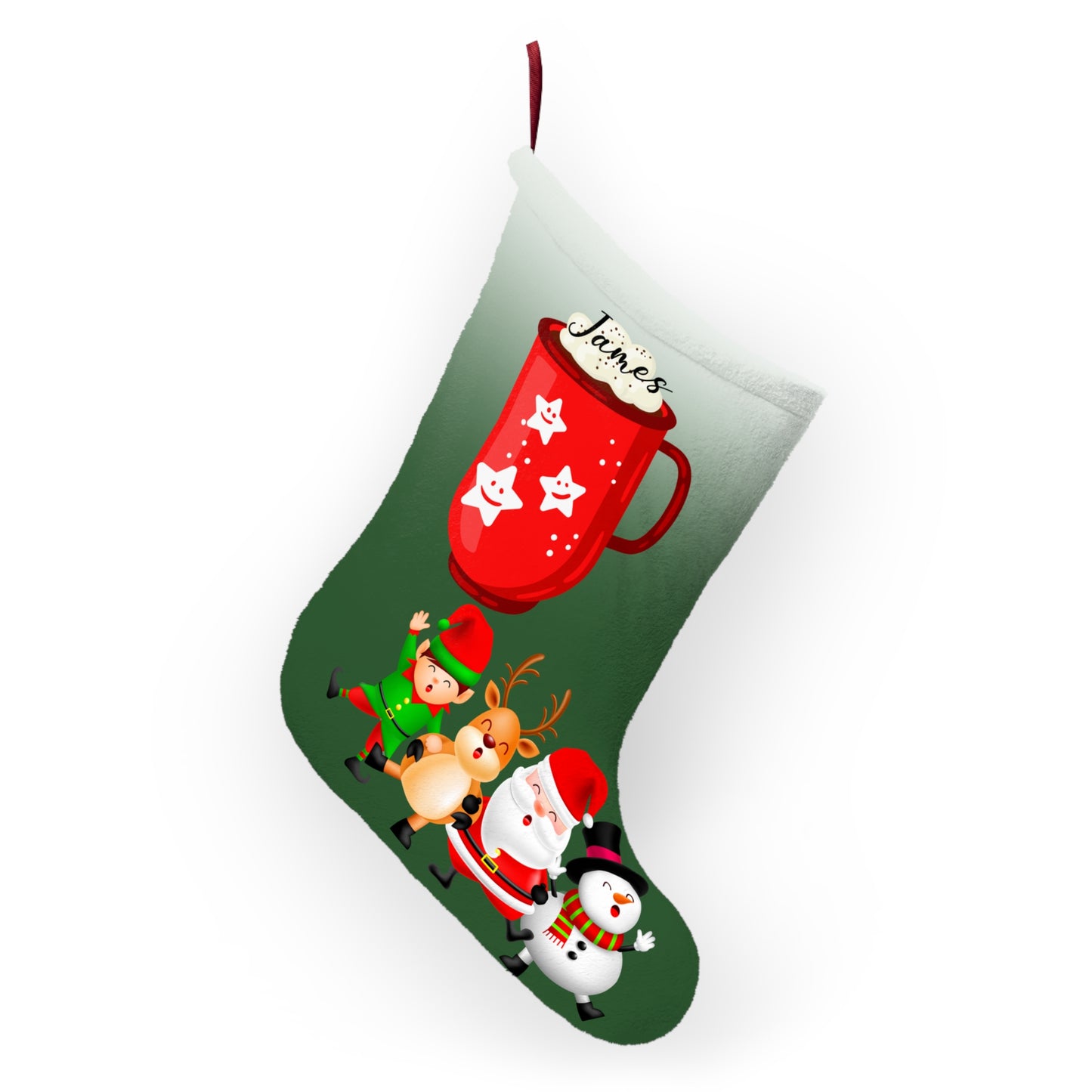 James, Hot Drinks, Customizable - Christmas Stockings - 10207