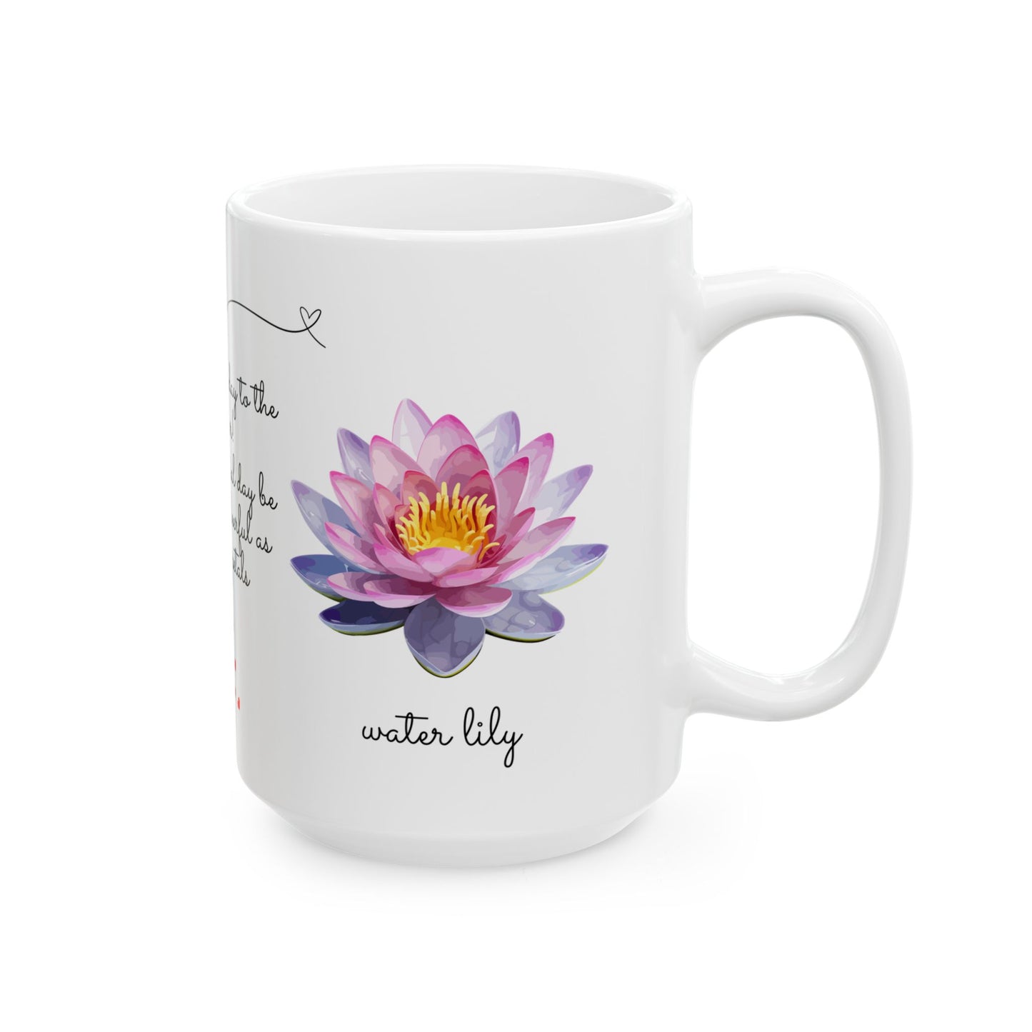 Happy Birthday, July Birth Flowers, Customizable - Ceramic Mug (11oz, 15oz) - 10155