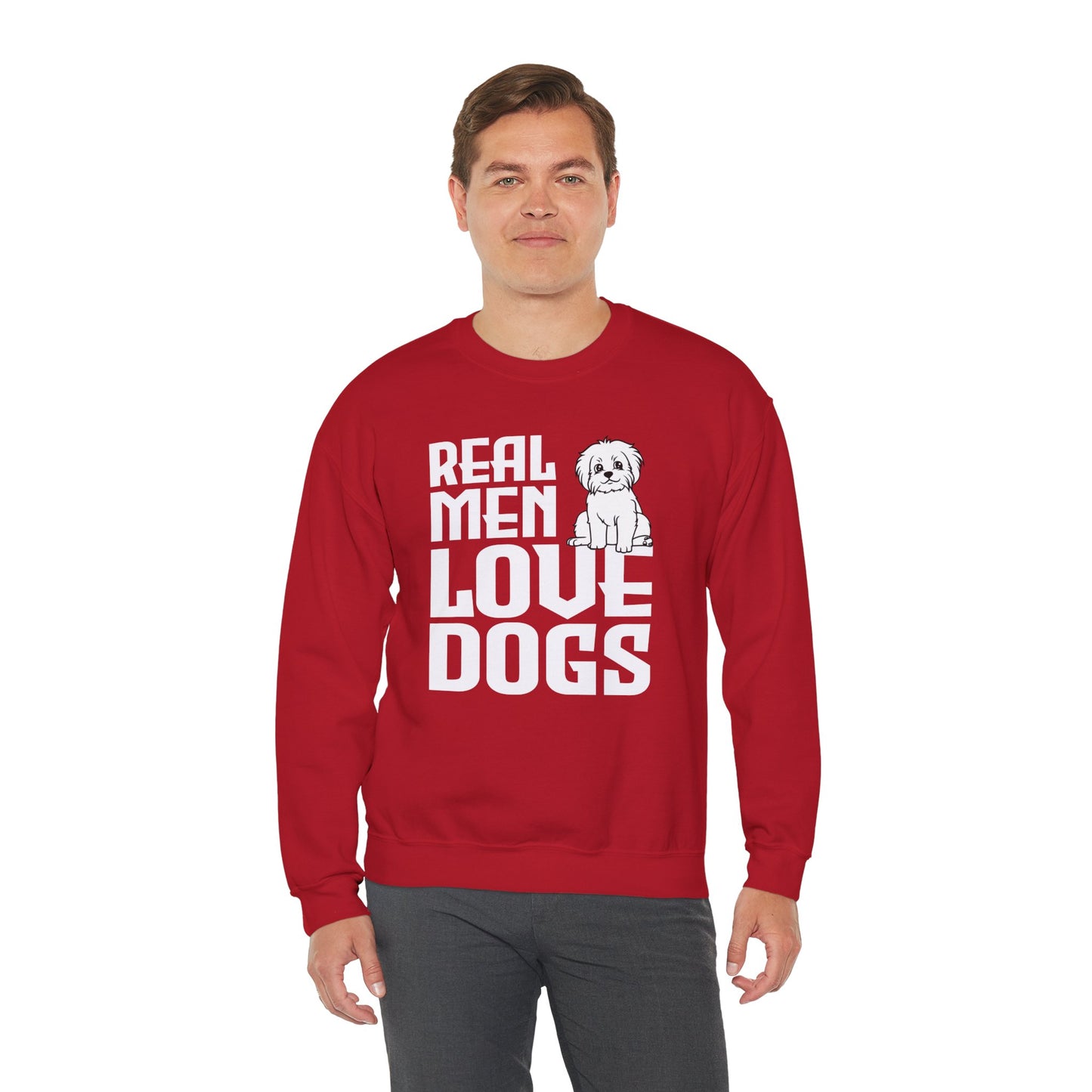 Real Man Love Dogs - Unisex Heavy Blend™ Crewneck Sweatshirt