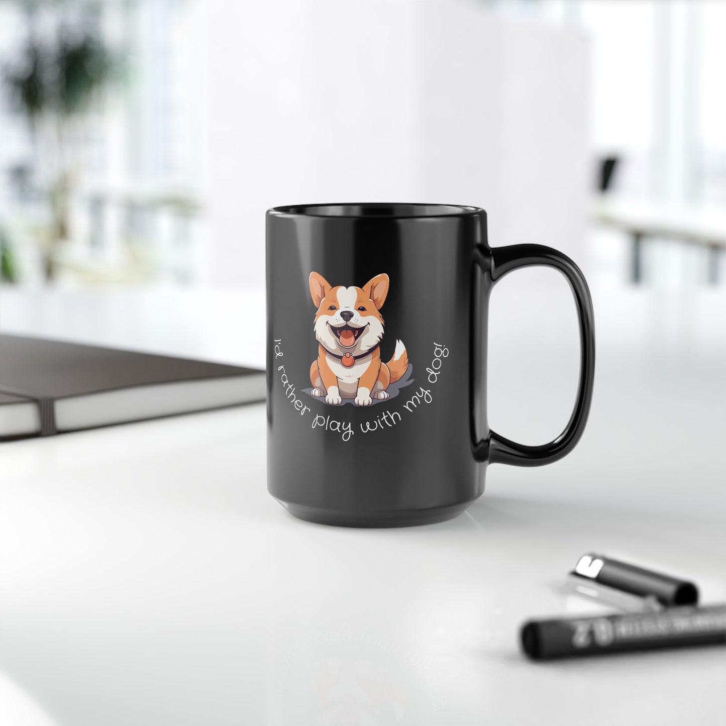 Corgi Lover's Black Mug - Perfect Gift for Dog Owners, Pet Lovers, Coffee Lovers, Corgi Gifts, Funny Dog Mug - 14079