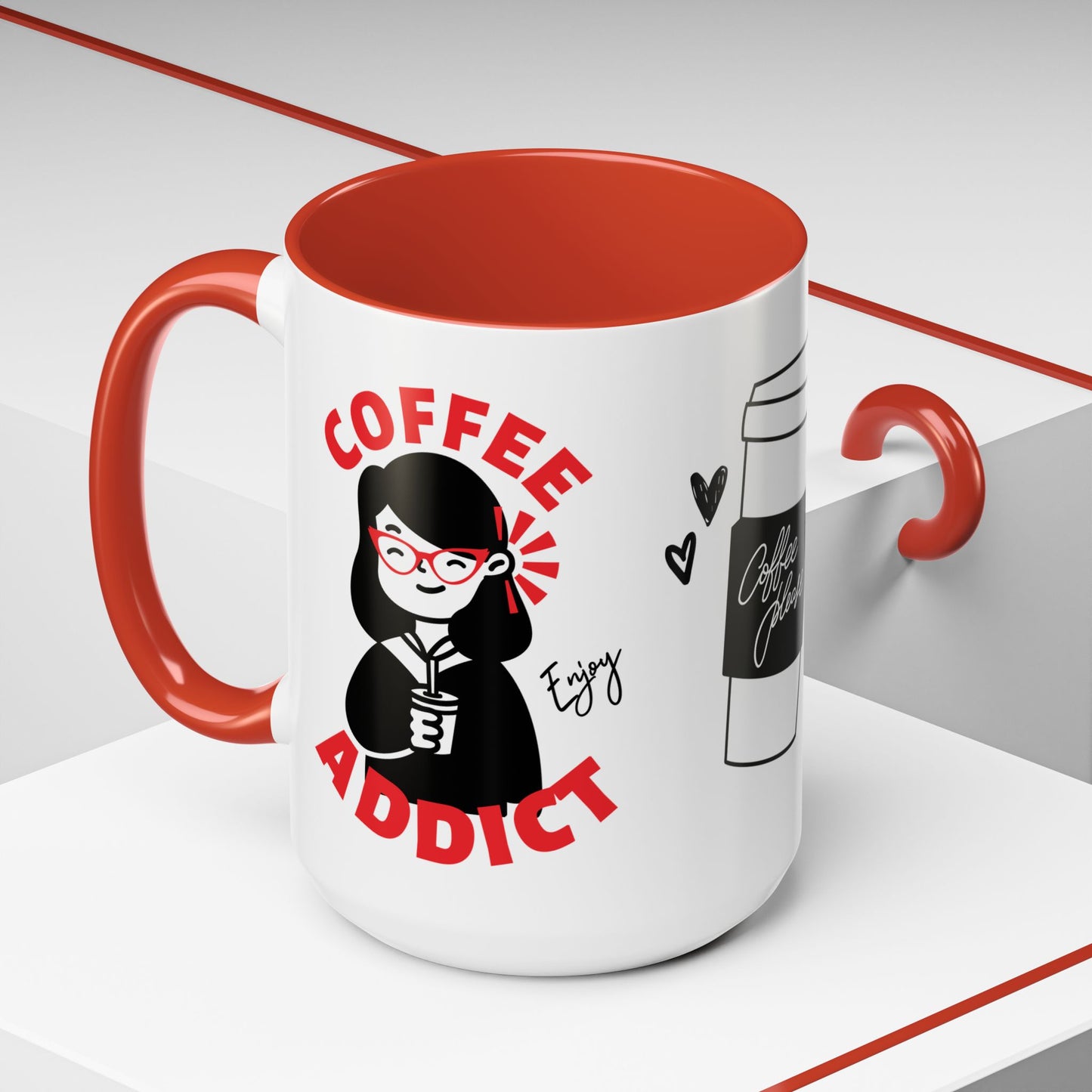 Coffee Addict, Enjoy - Accent Coffee Mug (11, 15oz) - 11297