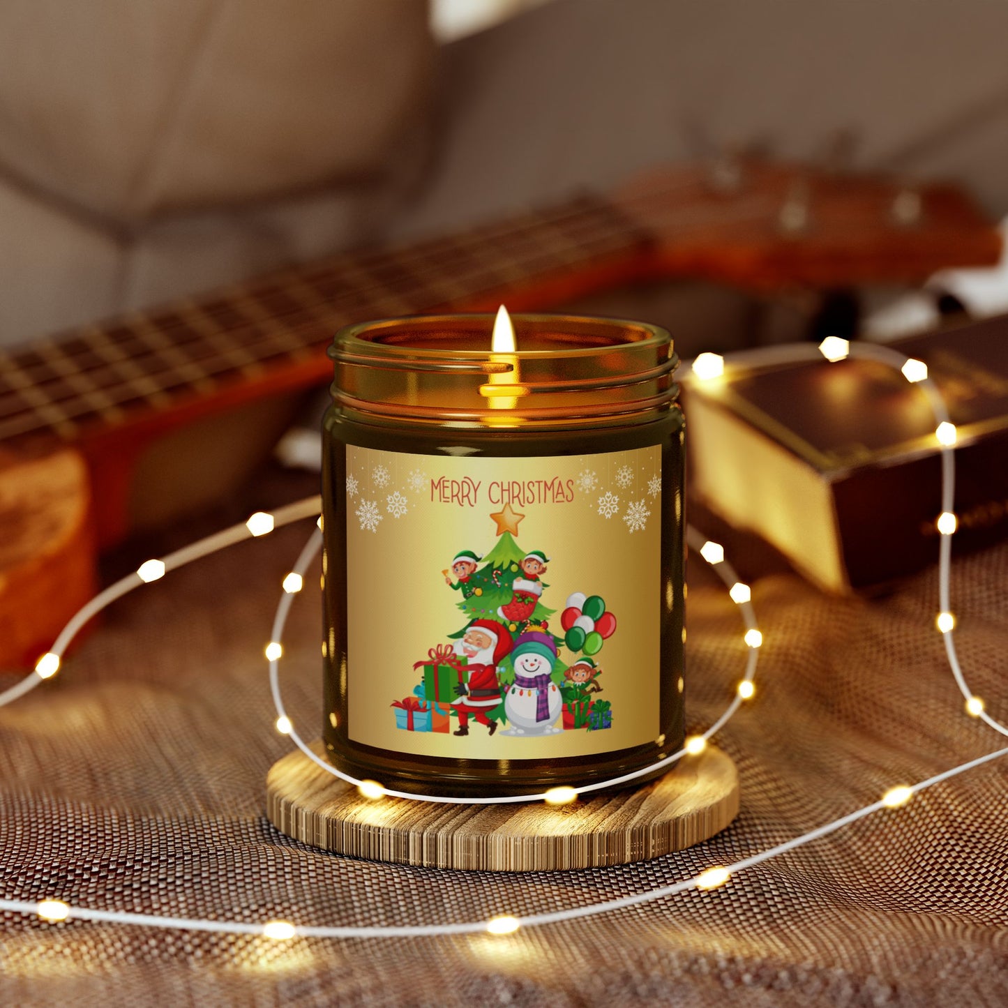 Merry Christmas - Scented Candles, Coconut Apricot Wax (4oz, 9oz) - 10052