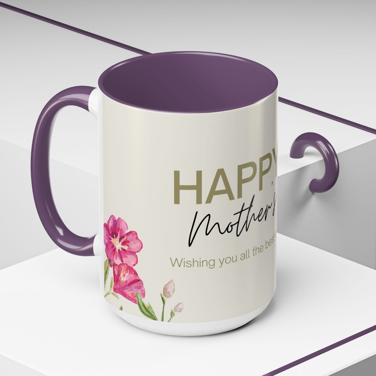 1st Mother's Day Accent Coffee Mug - Floral Design, Perfect Gift for New Moms - 12277