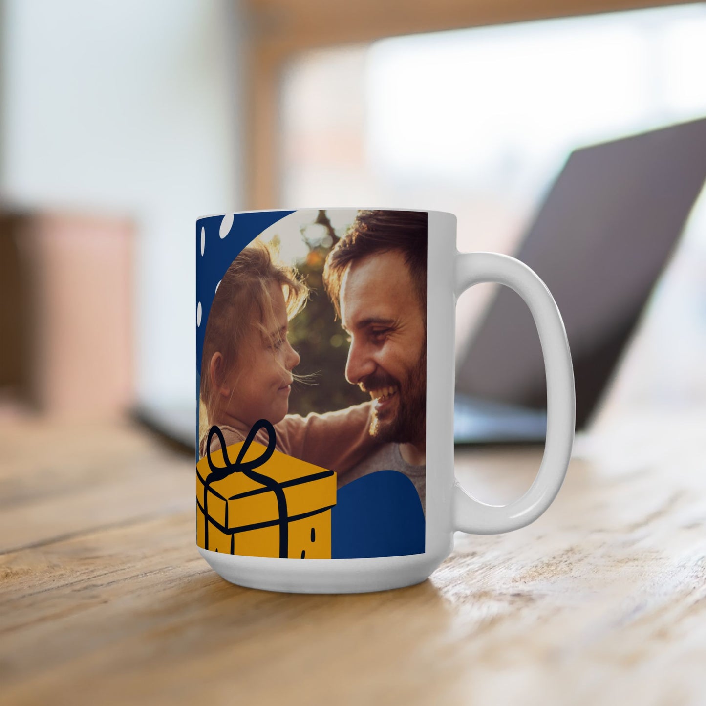 Personalized Father's Day Ceramic Mug - Custom Photo Gift for Dad, Unique Coffee Cup, Special Occasion Present, Gift for Him - 14027