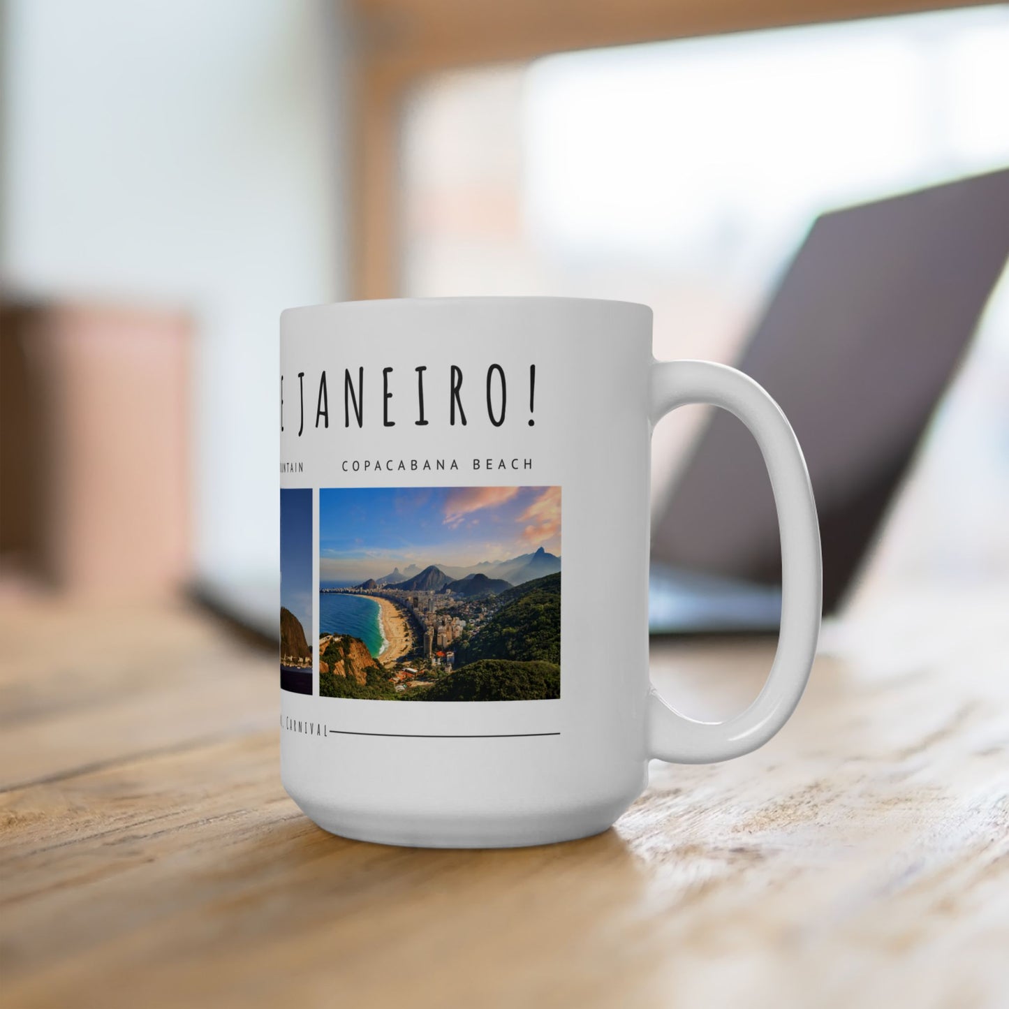Hello Rio de Janeiro, Ceramic Mug - Explore Iconic Landmarks, Perfect Gift for Travelers & Adventurers - 12010