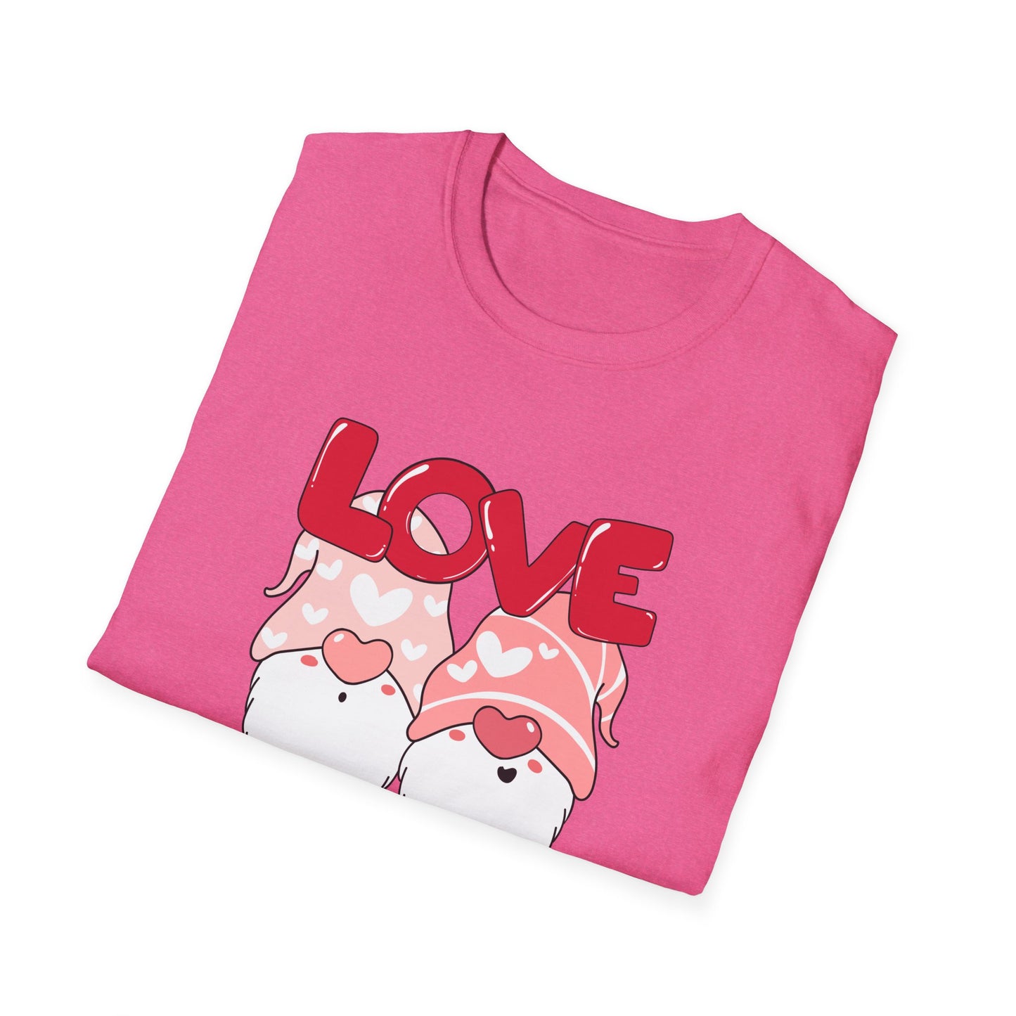 Gnomes, Love, Happy Valentine's Day - Unisex Softstyle T-Shirt - 11444