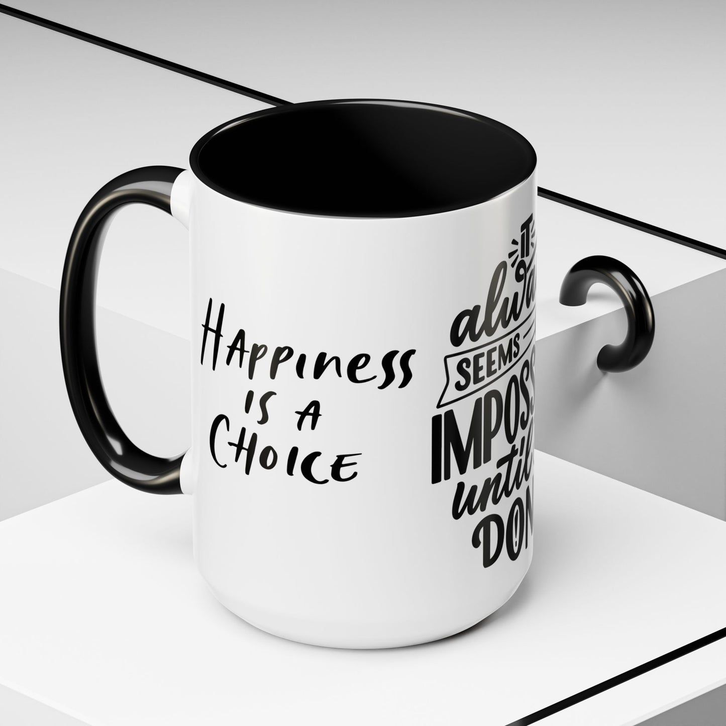 It Always Seems Impossible Until It's Done - Accent Coffee Mug (11, 15oz)