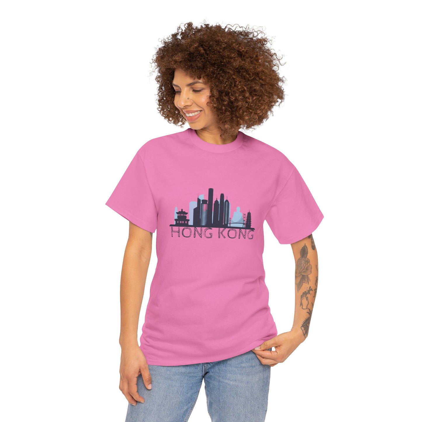 Hong Kong Unisex Heavy Cotton Tee | Casual Travel Shirt - 12042