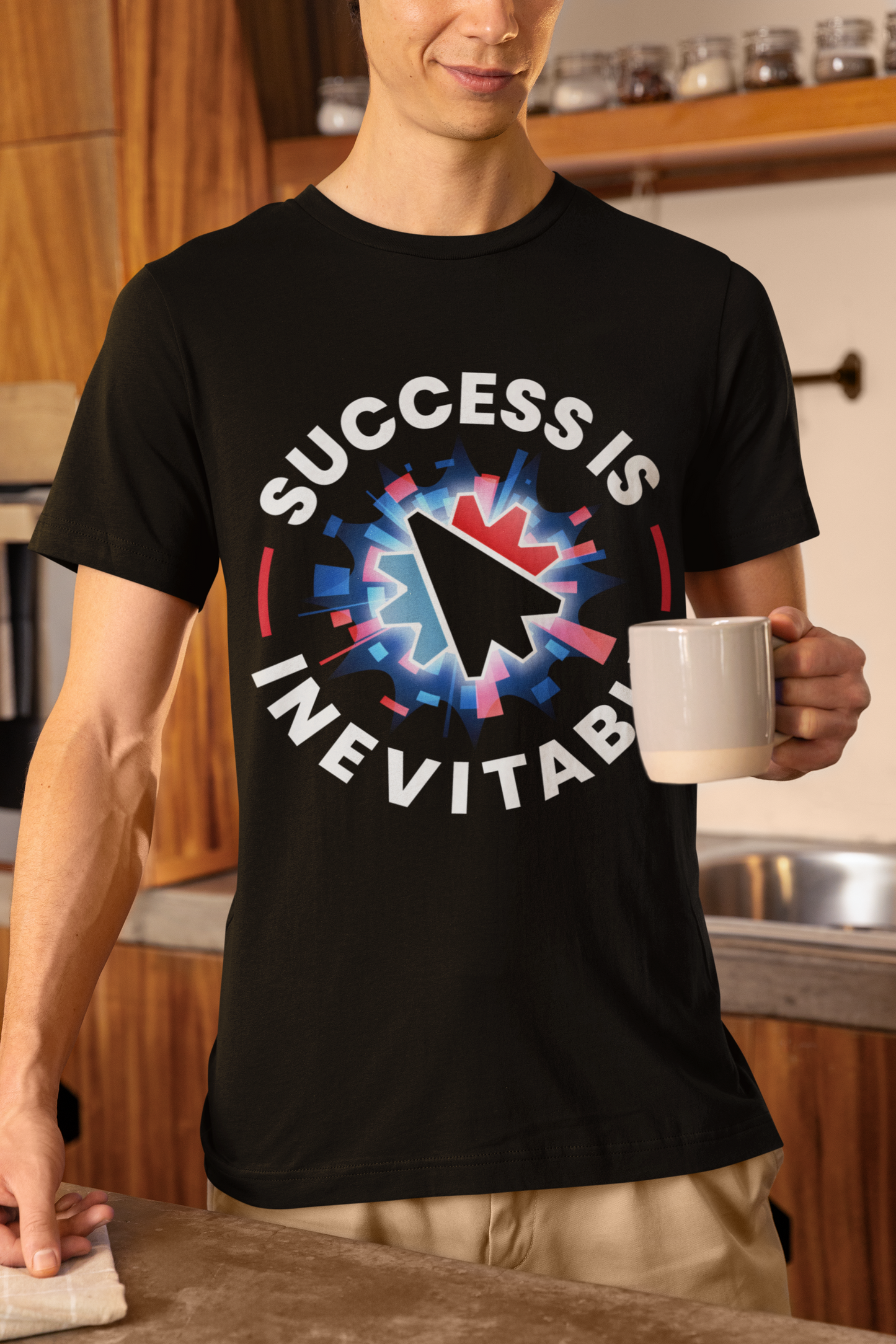 Success Is Inevitable T-Shirt – Motivational Graphic Tee with Cursor Design - 14884
