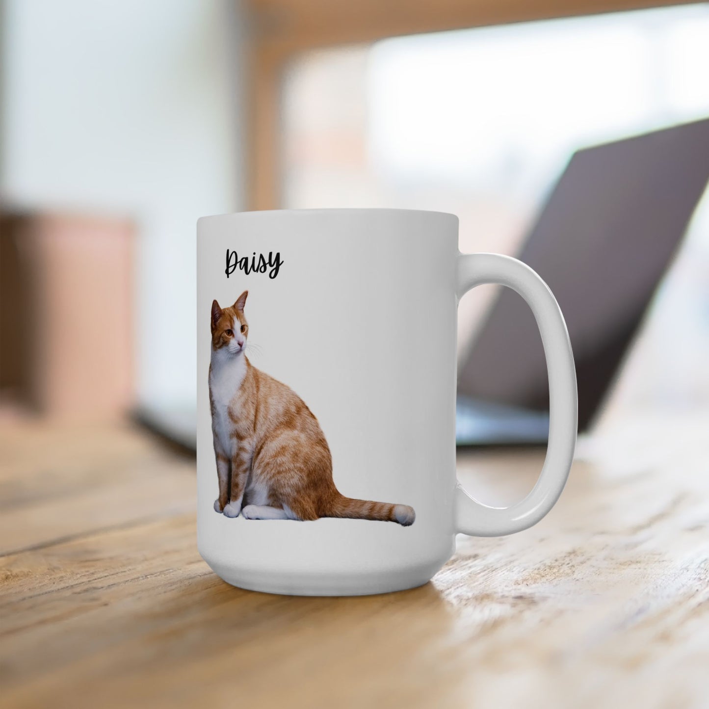 Personalized Cat Design Ceramic Mug, Custom Pet Mug, Gift for Cat Lovers, Cat Owner Coffee Cup, Cute Animal Mug - 14201