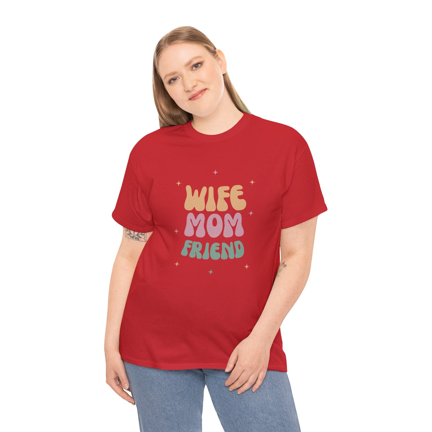Wife Mom Friend Heavy Cotton Tee | Perfect Gift for Moms & Friends - 12462